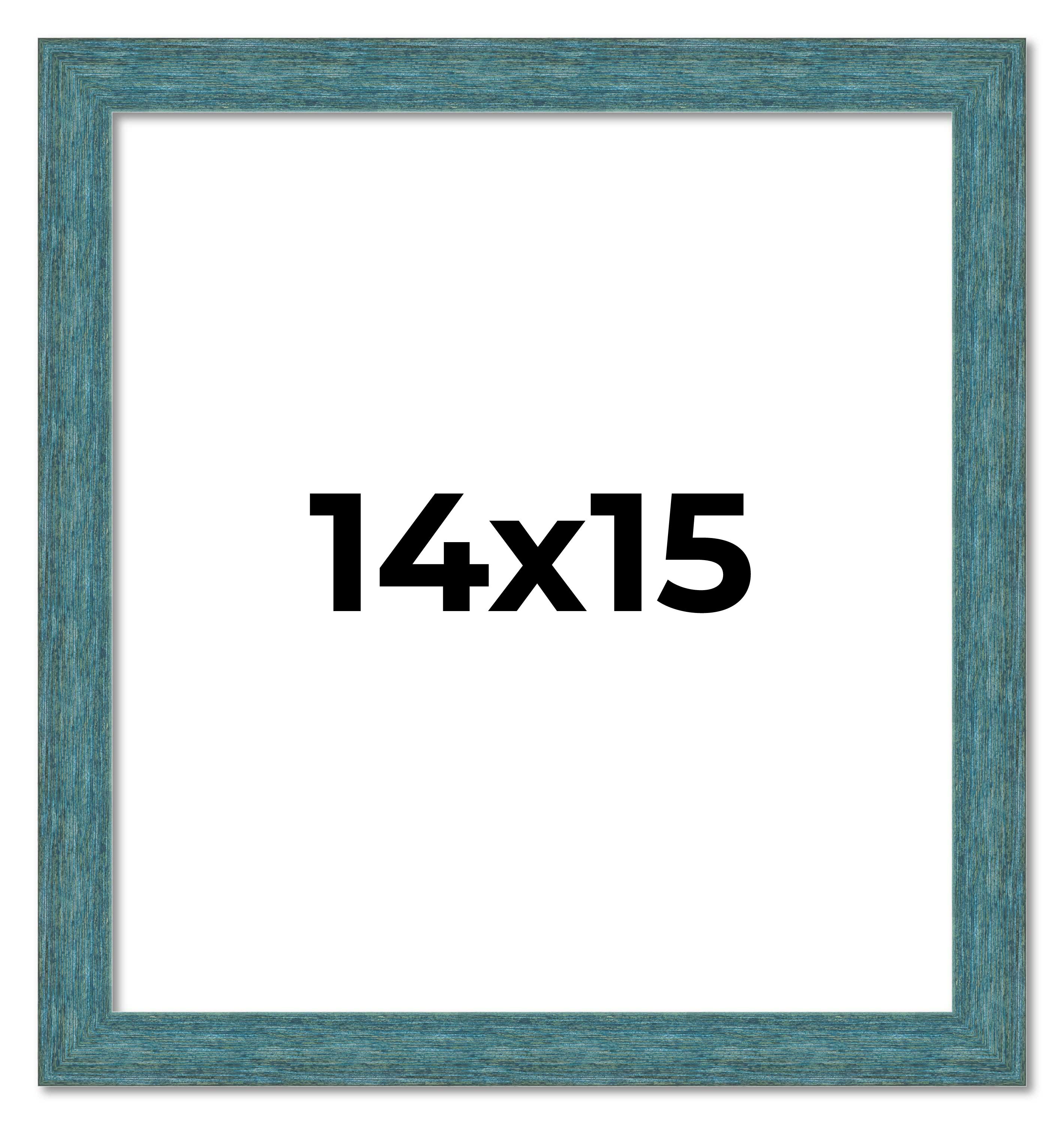 14x15 Frame Blue Rustic Barnwood Solid Wood Picture Frame Width 1.25 Inches | In main product image