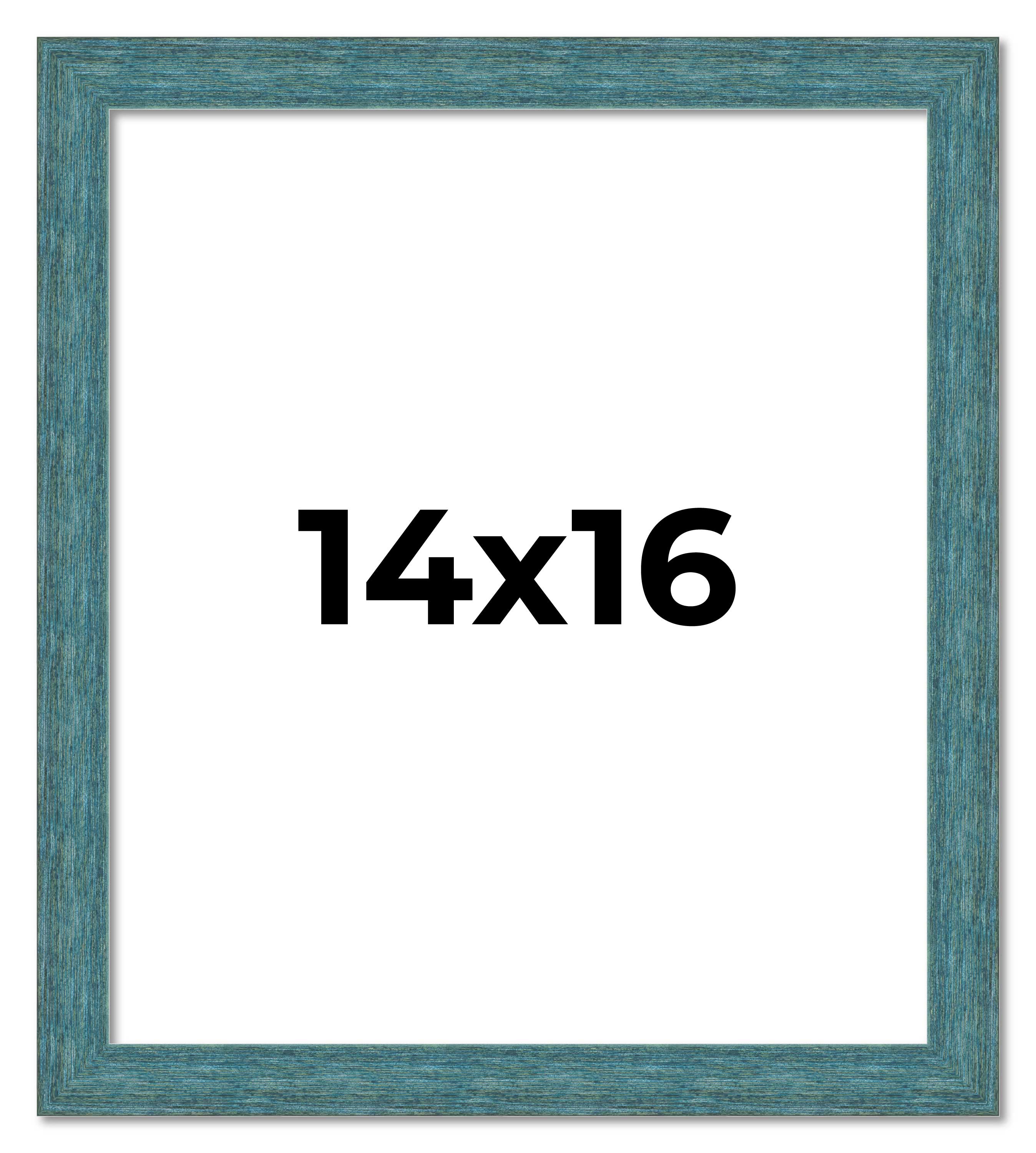 14x16 Frame Blue Rustic Barnwood Solid Wood Picture Frame Width 1.25 Inches | In main product image