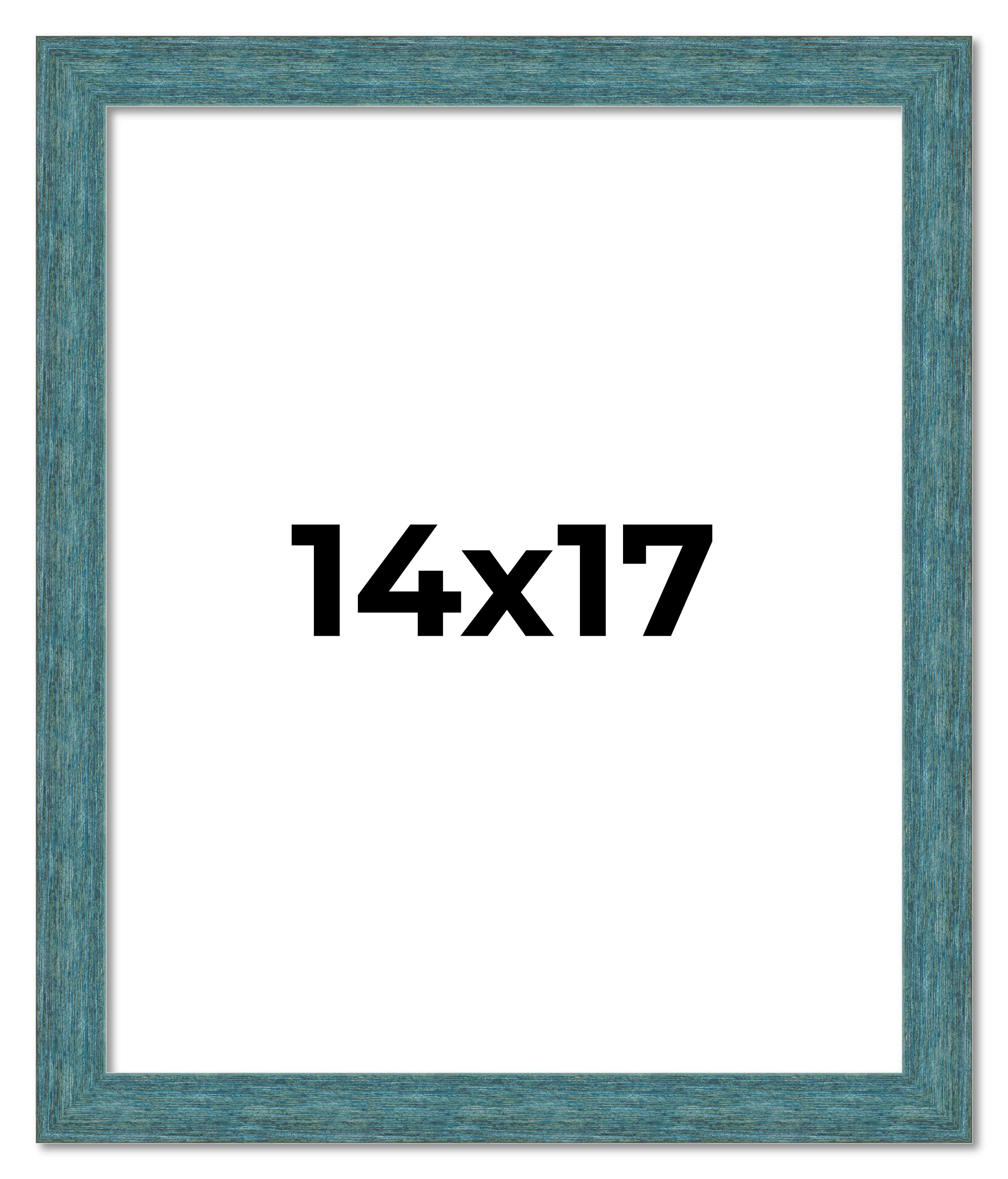 14x17 Frame Blue Rustic Barnwood Solid Wood Picture Frame Width 1.25 Inches | In main product image