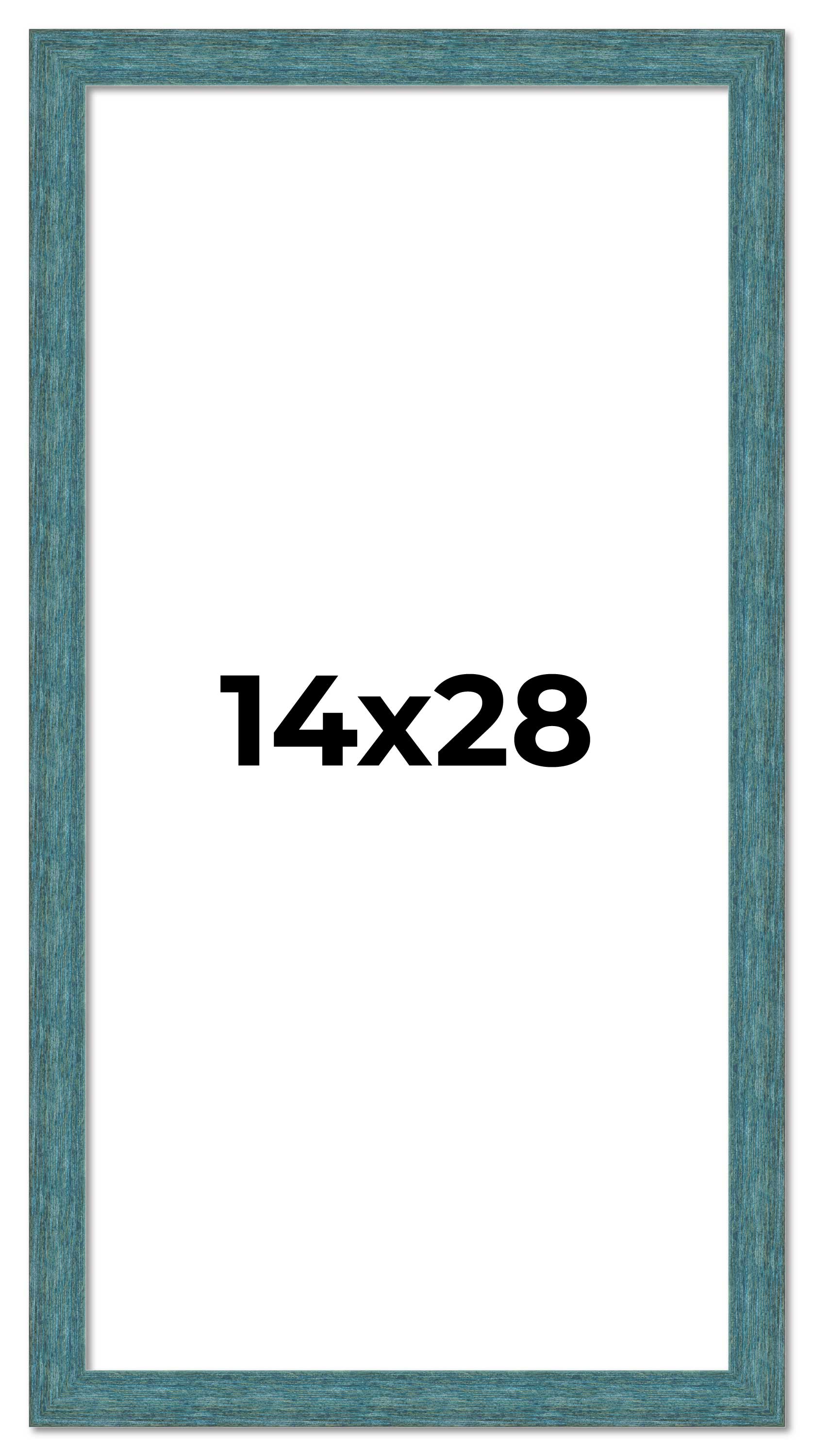14x28 Frame Blue Rustic Barnwood Solid Wood Picture Frame Width 1.25 Inches | In main product image