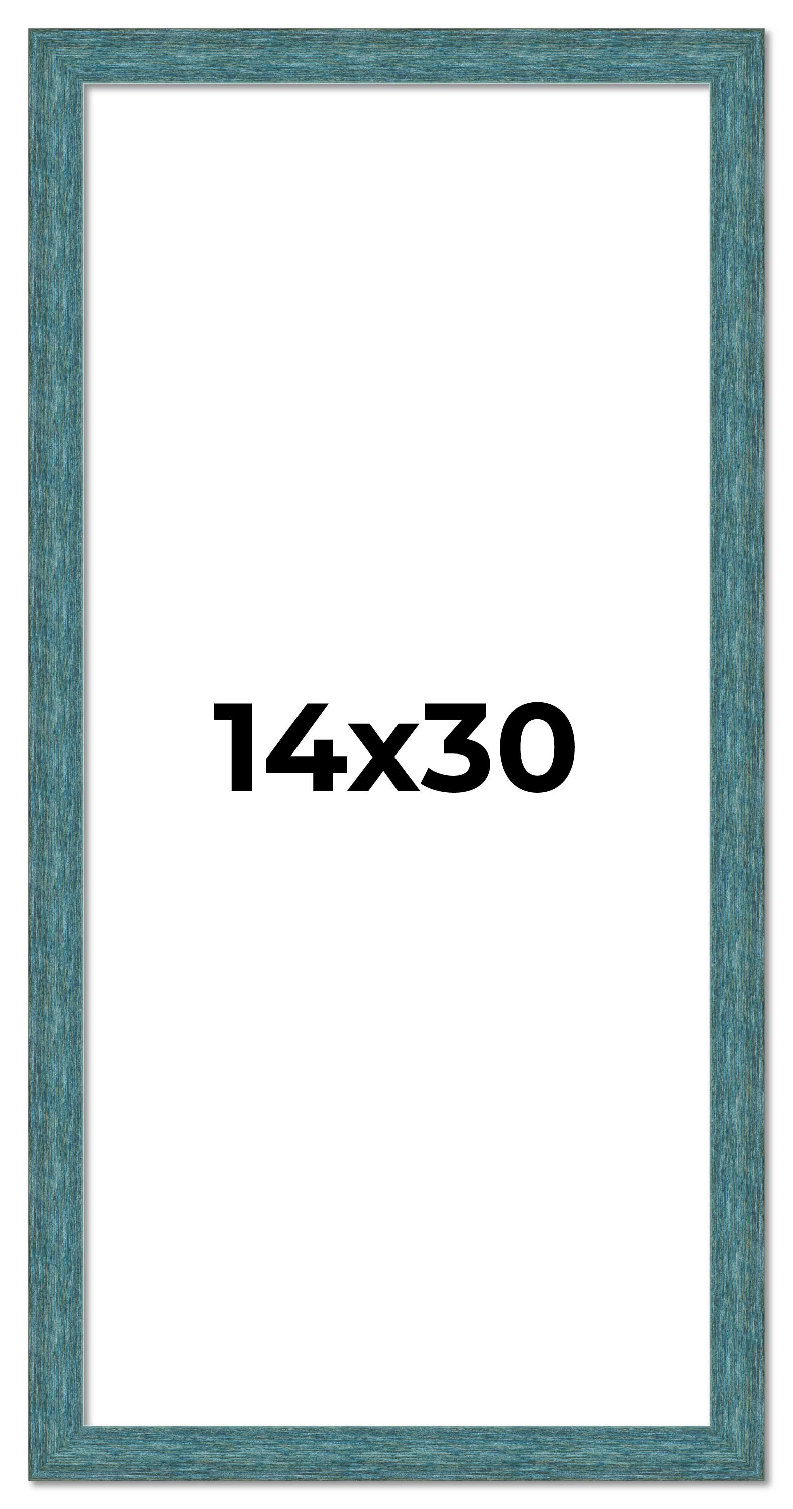14x30 Frame Blue Rustic Barnwood Solid Wood Picture Frame Width 1.25 Inches | In main product image