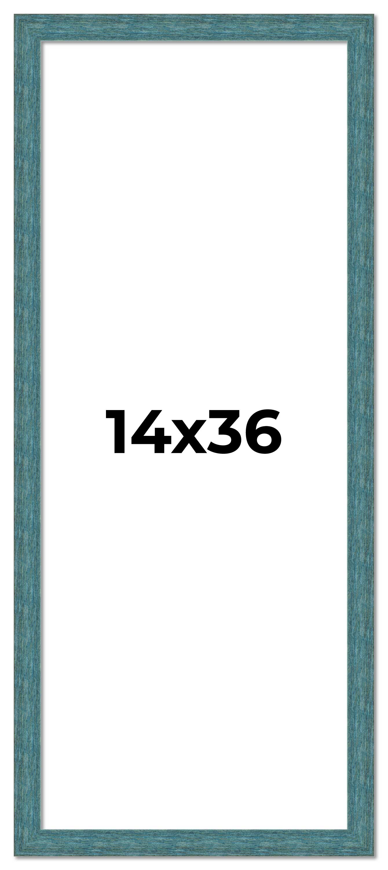14x36 Frame Blue Rustic Barnwood Solid Wood Picture Frame Width 1.25 Inches | In main product image