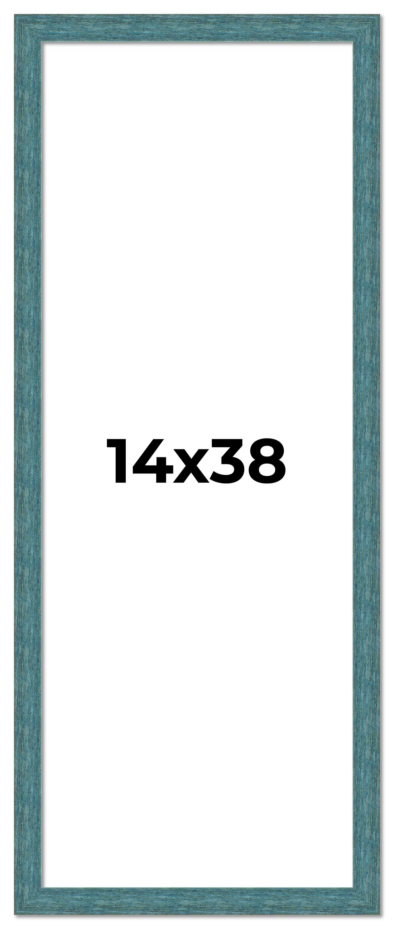14x38 Frame Blue Rustic Barnwood Solid Wood Picture Frame Width 1.25 Inches | In main product image
