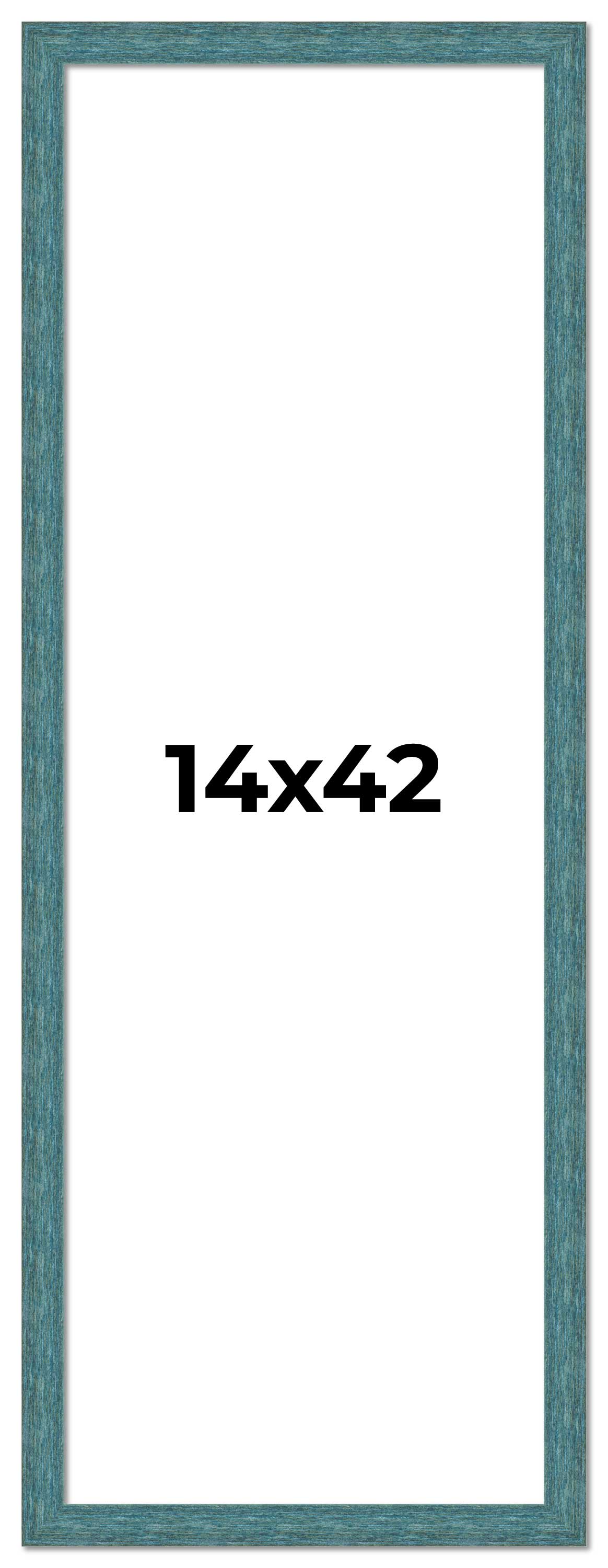 14x42 Frame Blue Rustic Barnwood Solid Wood Picture Frame Width 1.25 Inches | In main product image