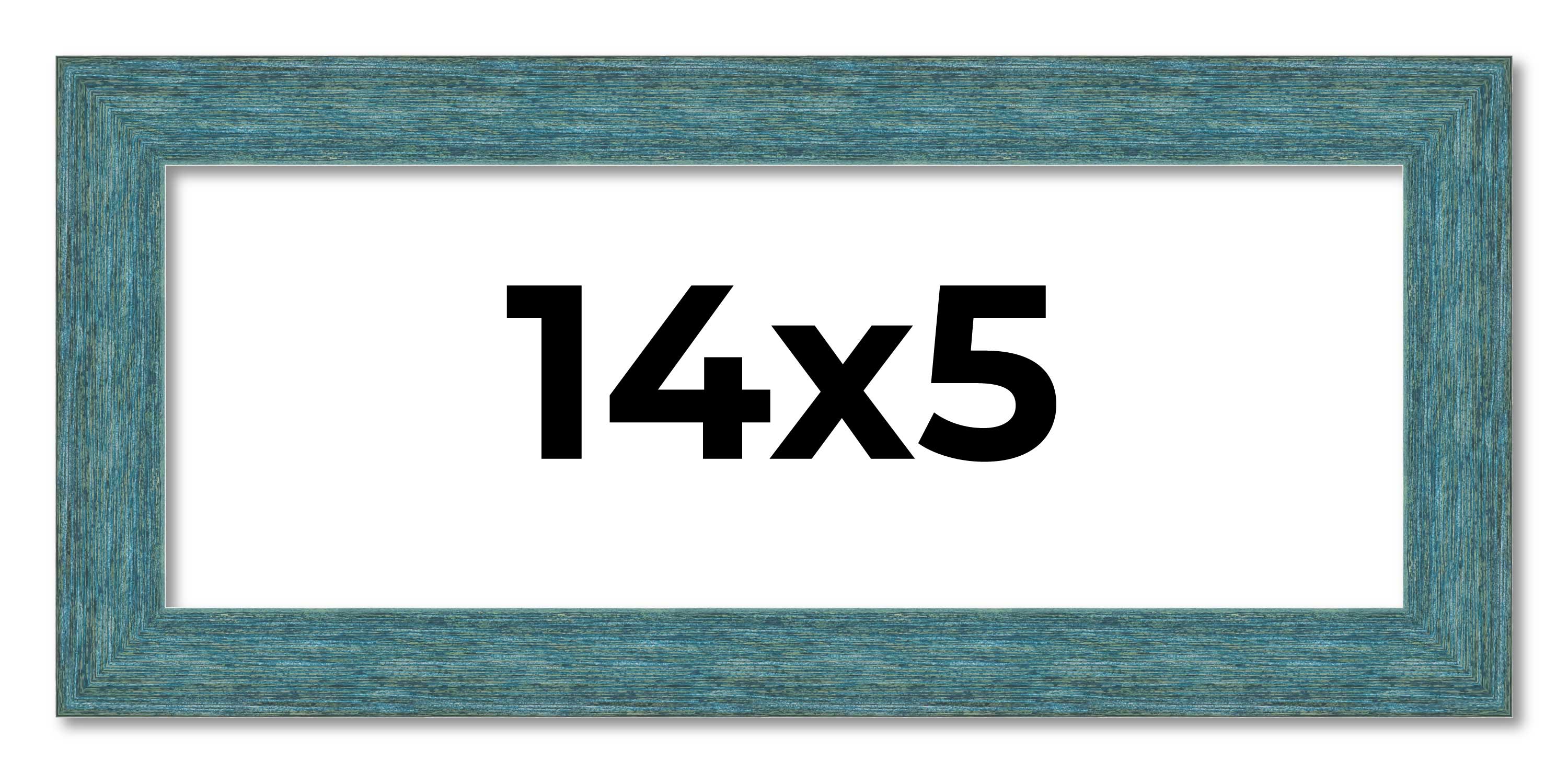 14×5 IN Frame Blue Rustic Barnwood Solid Wood Picture Frame Width 1.25 Inches |