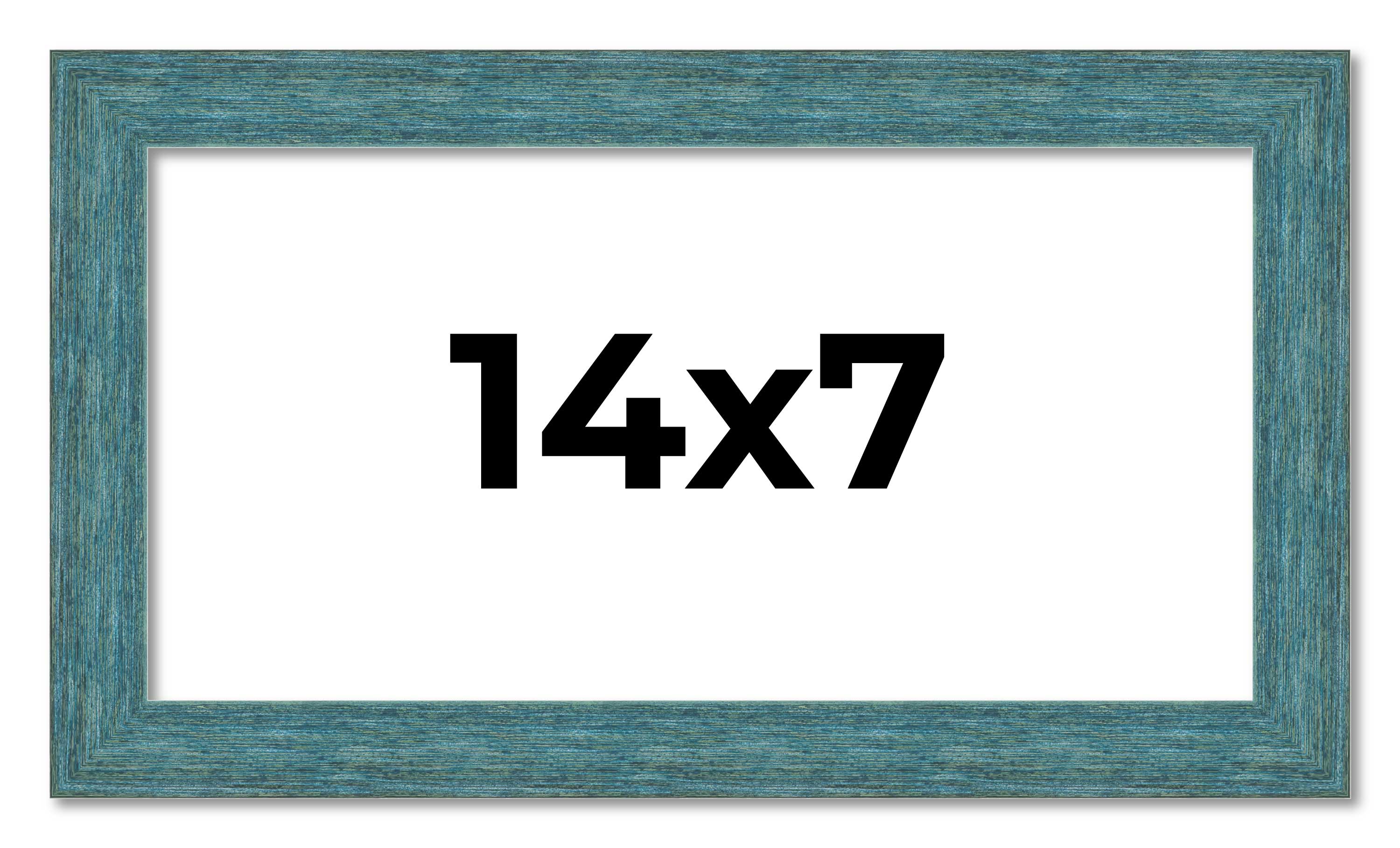 14x7 Frame Blue Rustic Barnwood Solid Wood Picture Frame Width 1.25 Inches | Int main product image