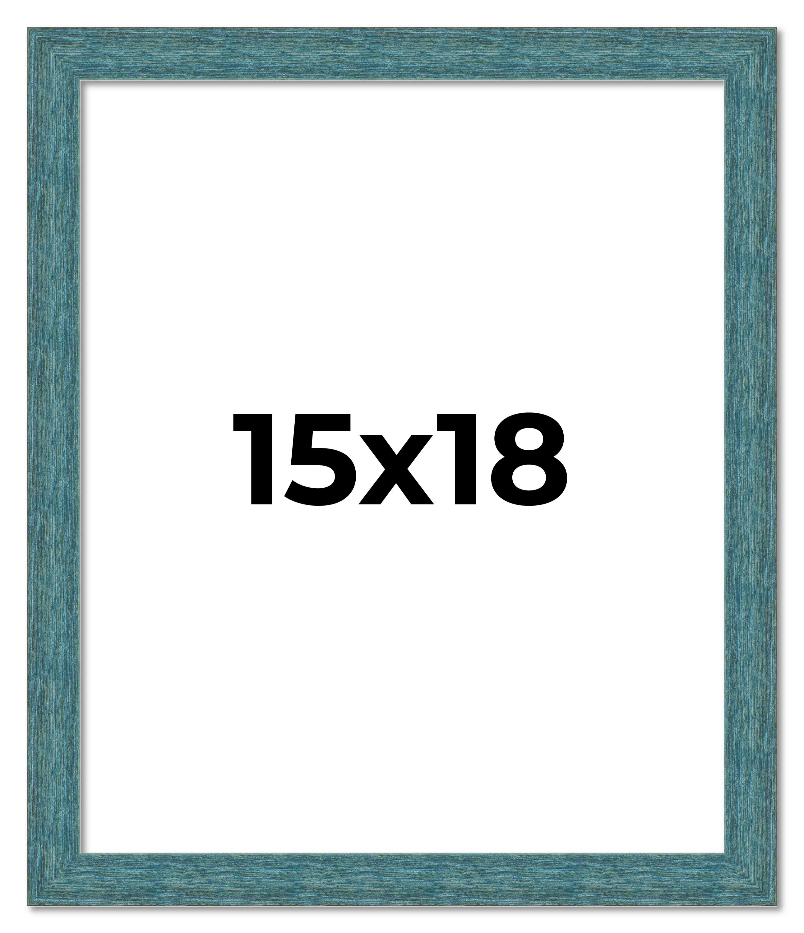 15x18 Frame Blue Rustic Barnwood Solid Wood Picture Frame Width 1.25 Inches | In main product image