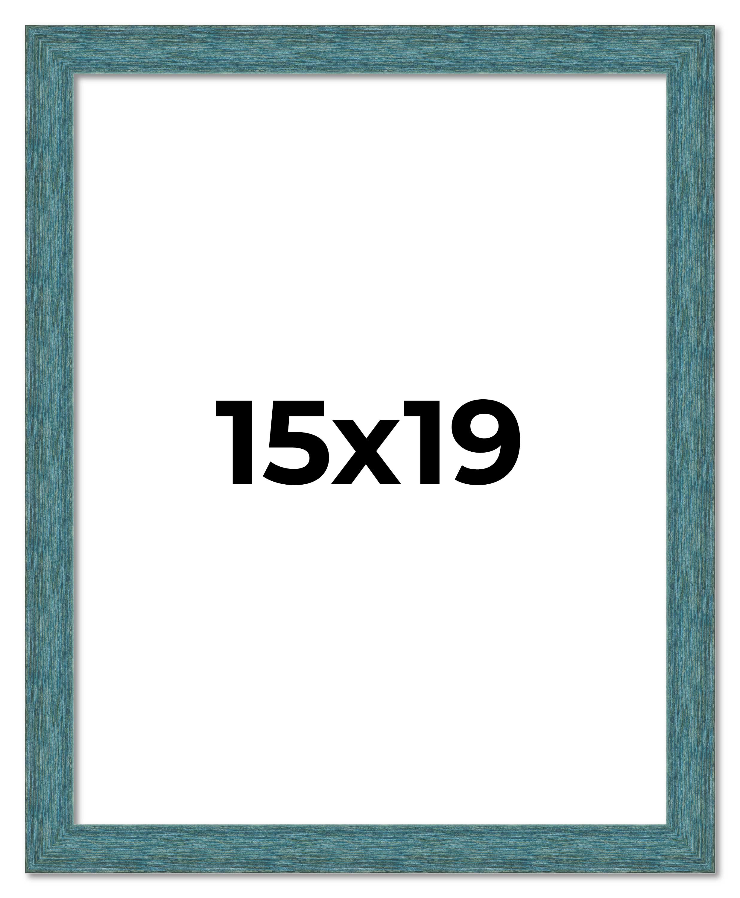 15×19 Frame Blue Rustic Barnwood Solid Wood Picture Frame Width 1.25 Inches | In