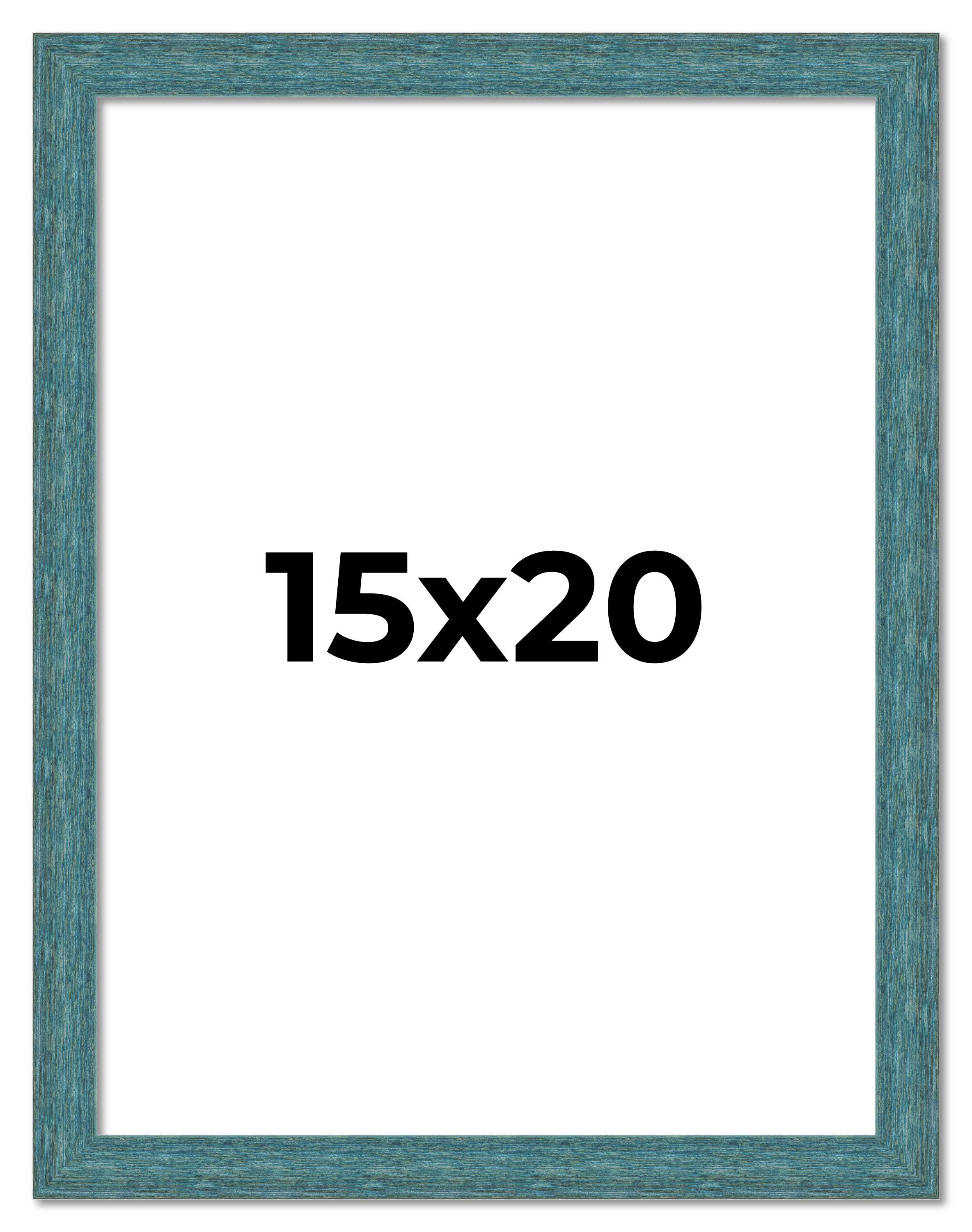 15x20 Frame Blue Rustic Barnwood Solid Wood Picture Frame Width 1.25 Inches | In main product image