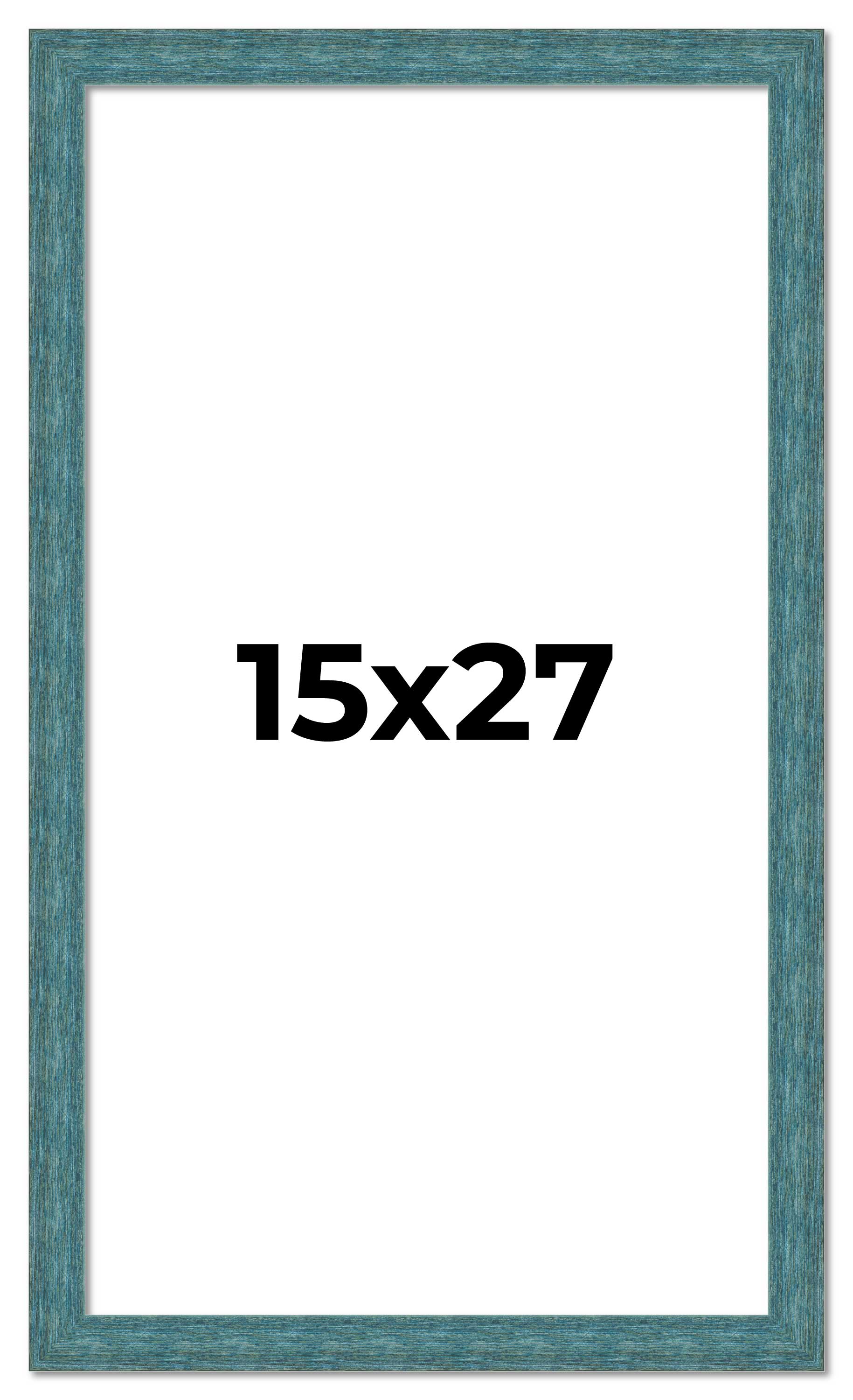 15x27 Frame Blue Rustic Barnwood Solid Wood Picture Frame Width 1.25 Inches | In main product image