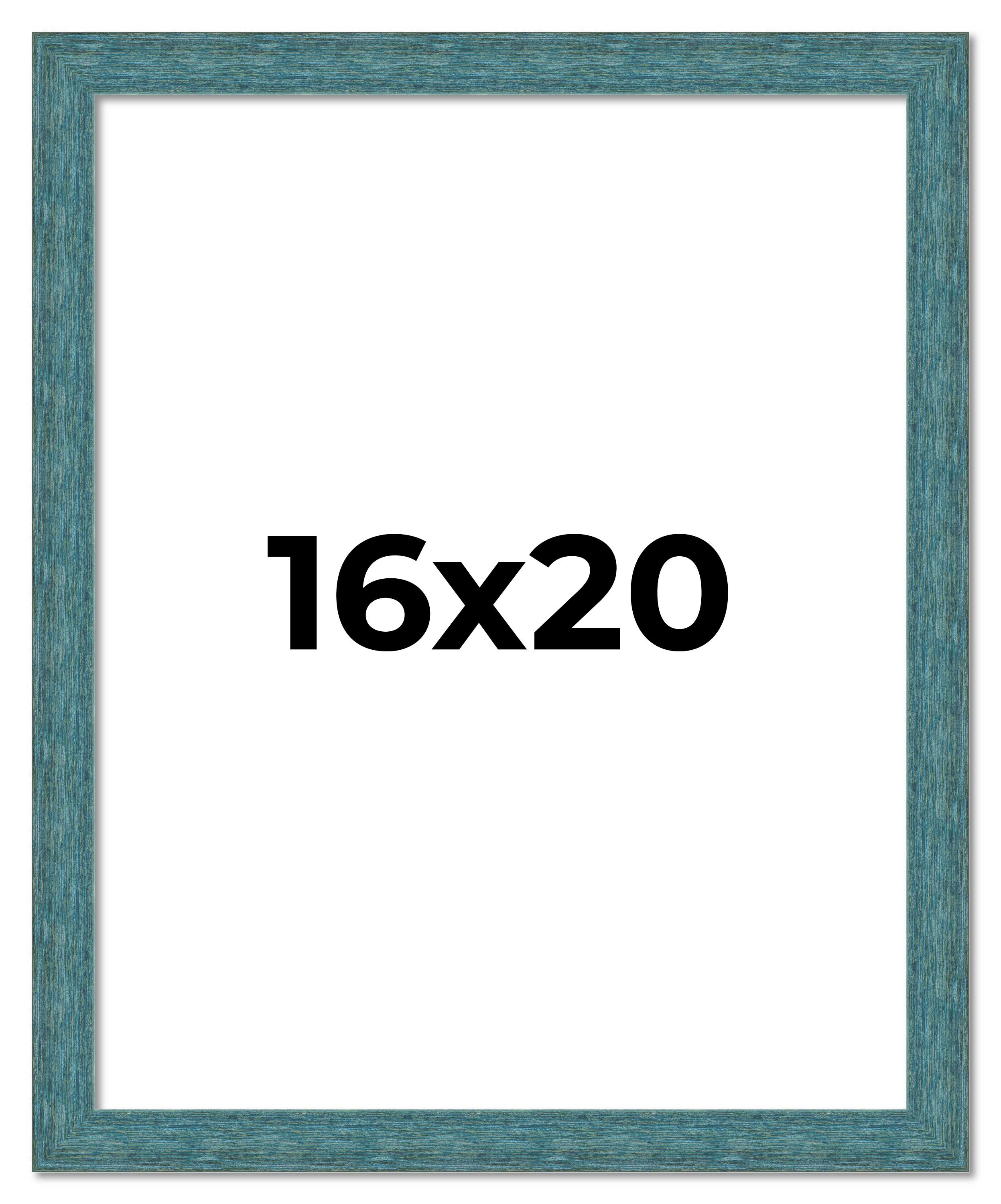 16x20 Frame Blue Rustic Barnwood Solid Wood Picture Frame Width 1.25 Inches | In - Imagen 1 de 9