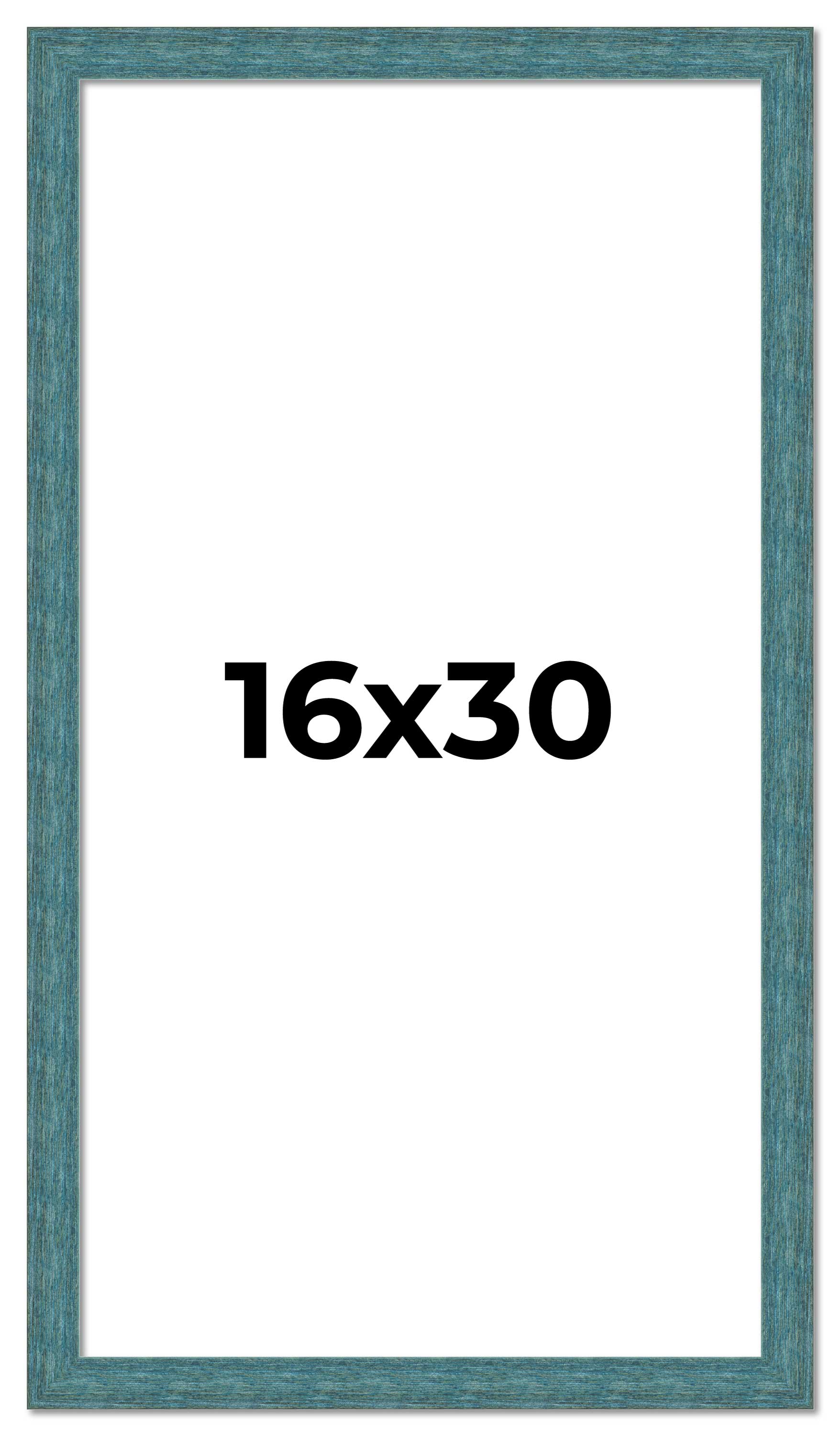 16x30 Frame Blue Rustic Barnwood Solid Wood Picture Frame Width 1.25 Inches | In main product image