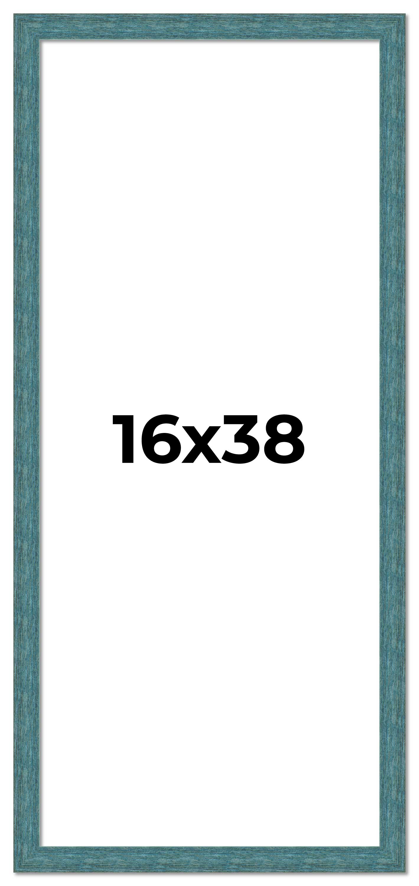 16x38 Frame Blue Rustic Barnwood Solid Wood Picture Frame Width 1.25 Inches | In main product image