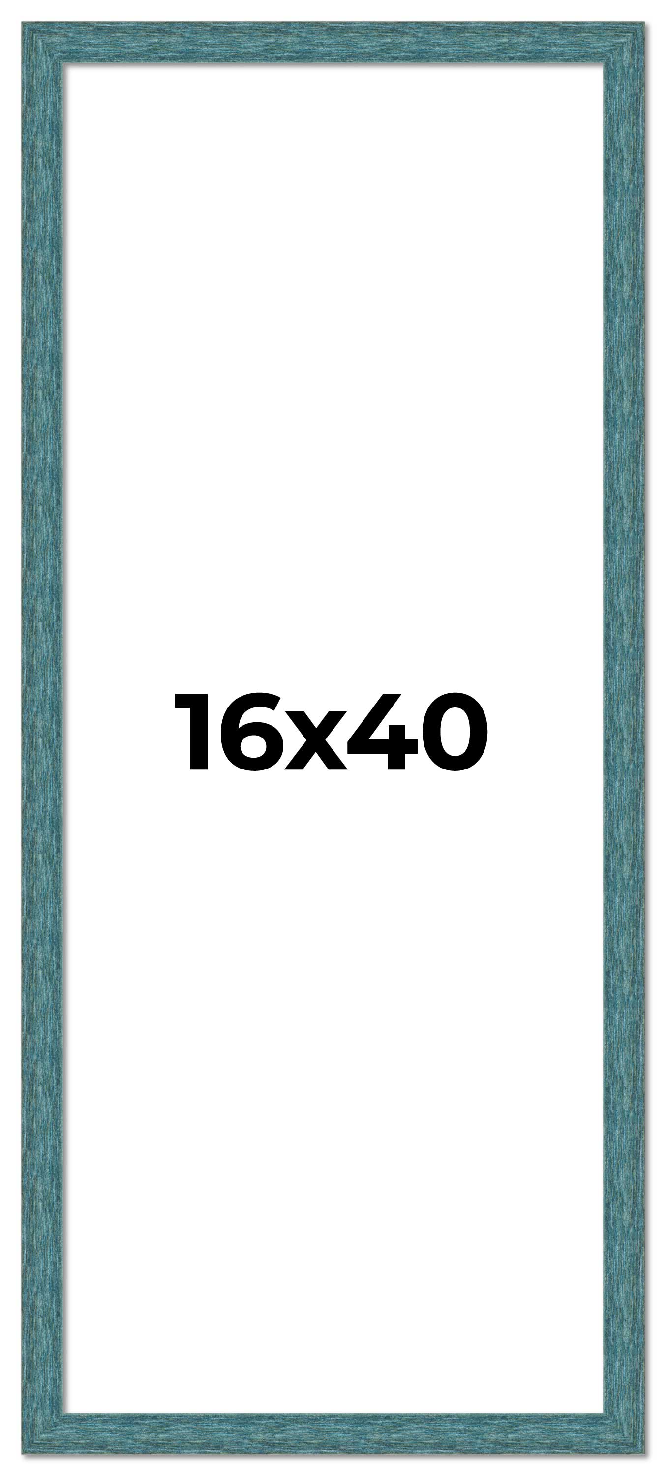 16x40 Frame Blue Rustic Barnwood Solid Wood Picture Frame Width 1.25 Inches | In main product image