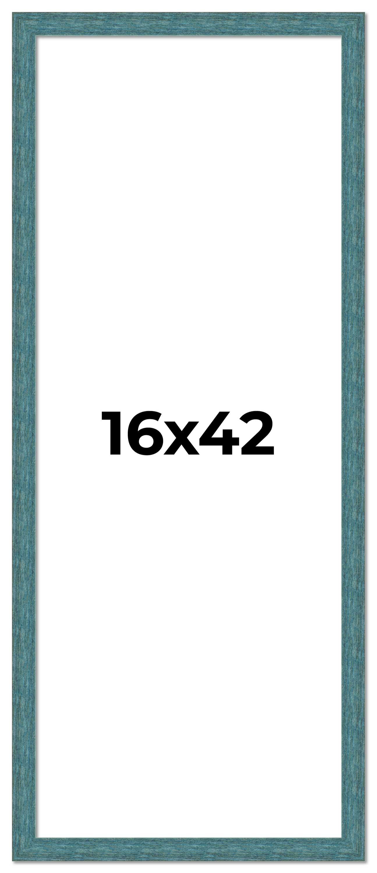 16x42 Frame Blue Rustic Barnwood Solid Wood Picture Frame Width 1.25 Inches | In main product image