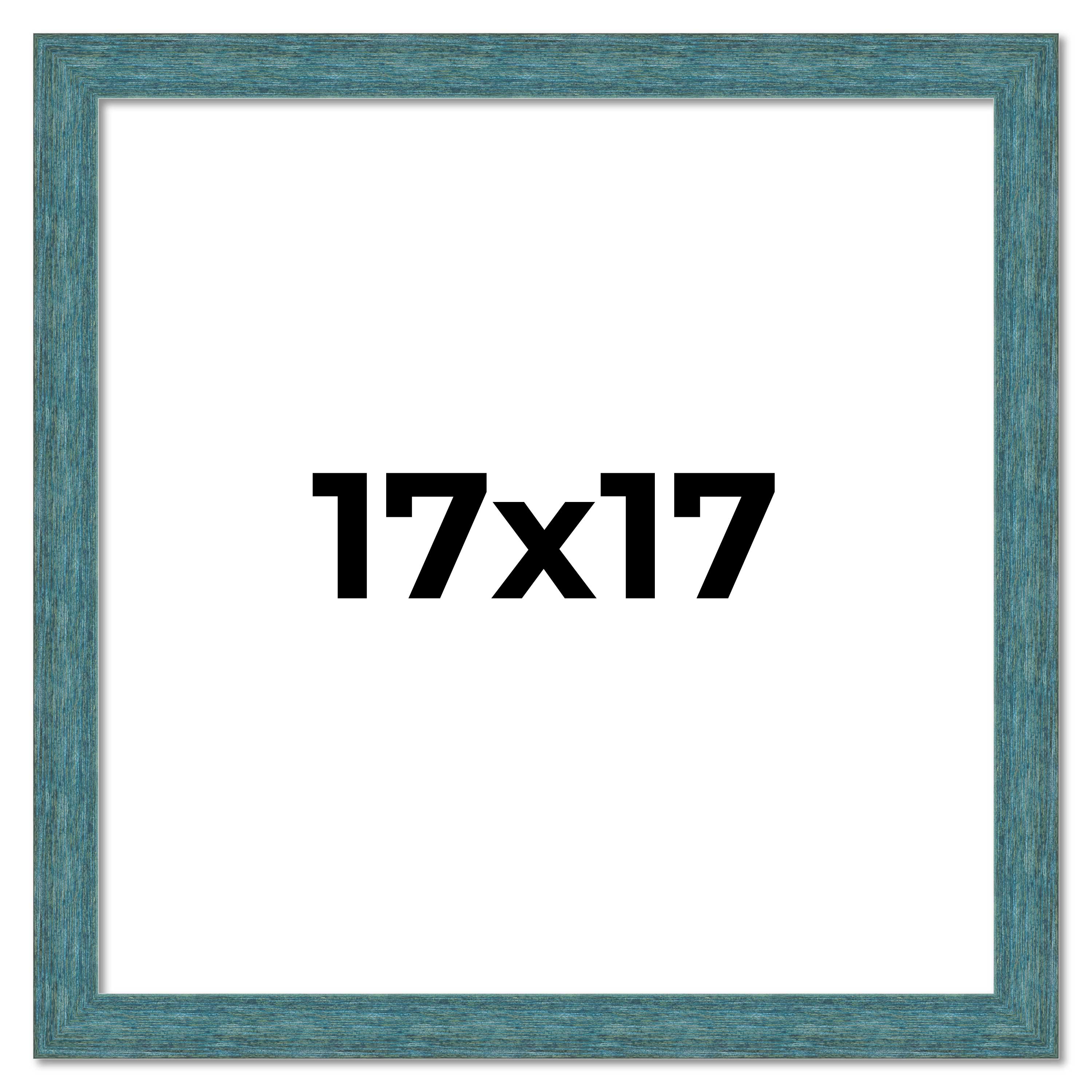 17x17 Frame Blue Rustic Barnwood Solid Wood Picture Frame Width 1.25 Inches | In main product image