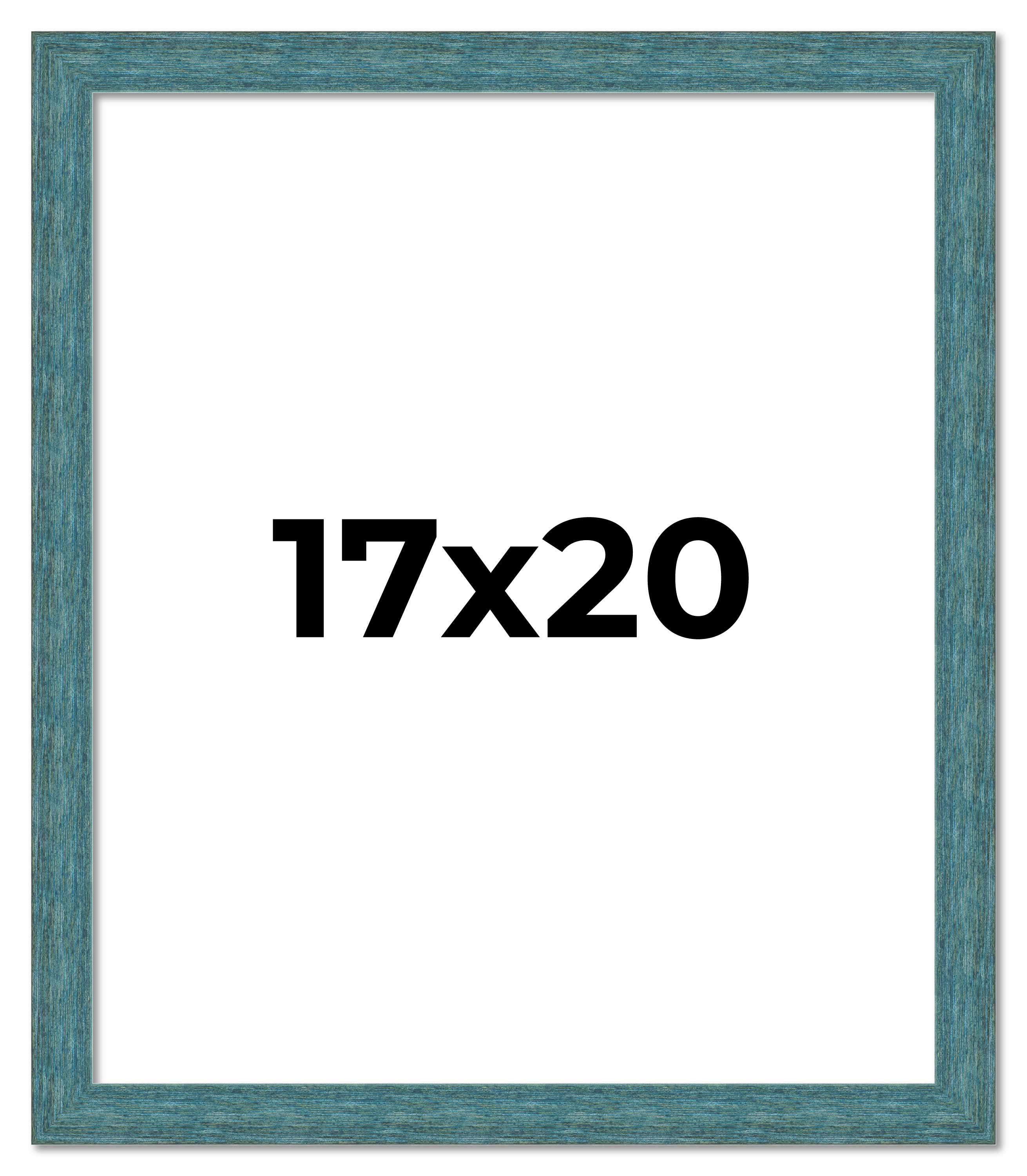17x20 Frame Blue Rustic Barnwood Solid Wood Picture Frame Width 1.25 Inches | In main product image