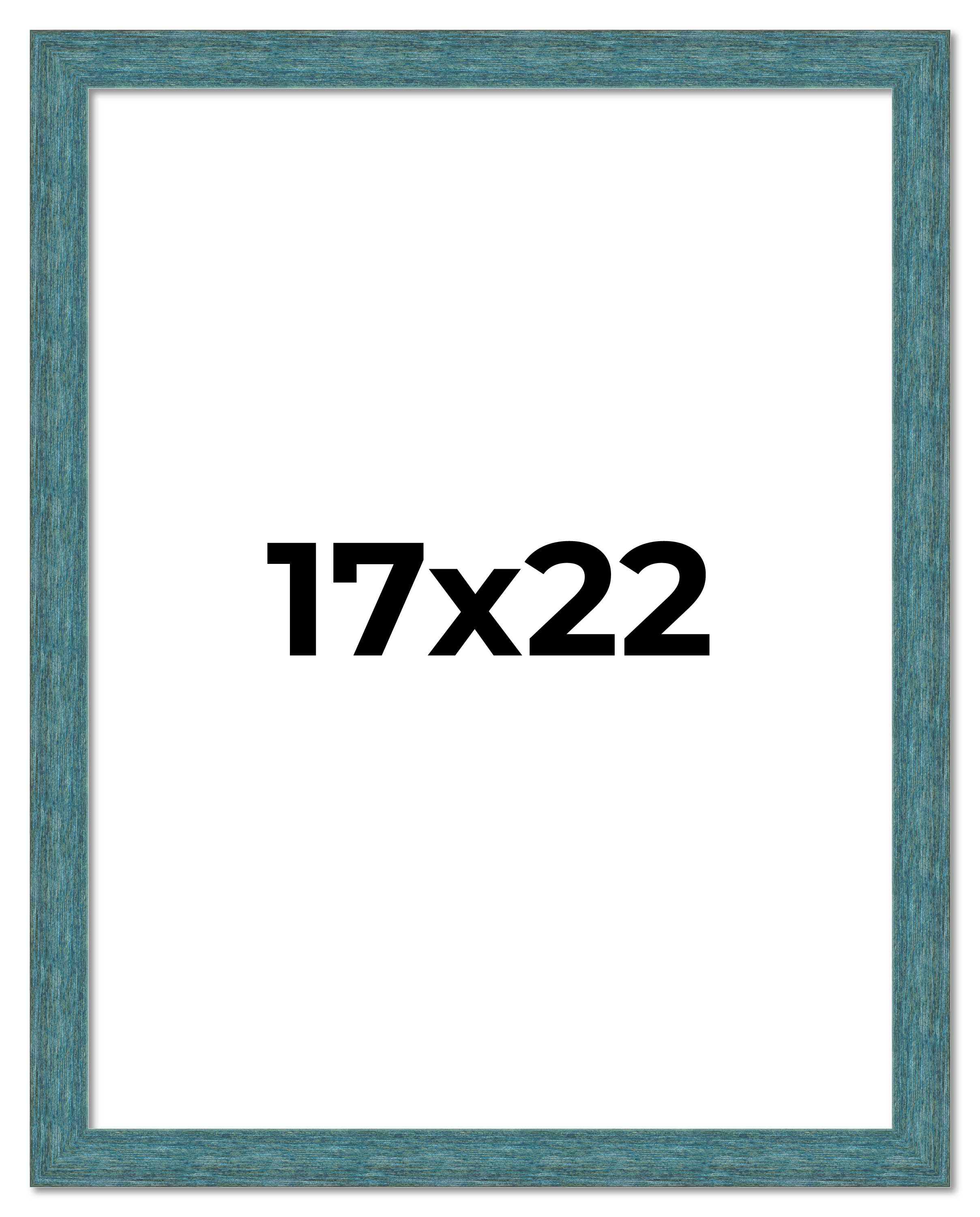 17×22 Frame Blue Rustic Barnwood Solid Wood Picture Frame Width 1.25 Inches | In