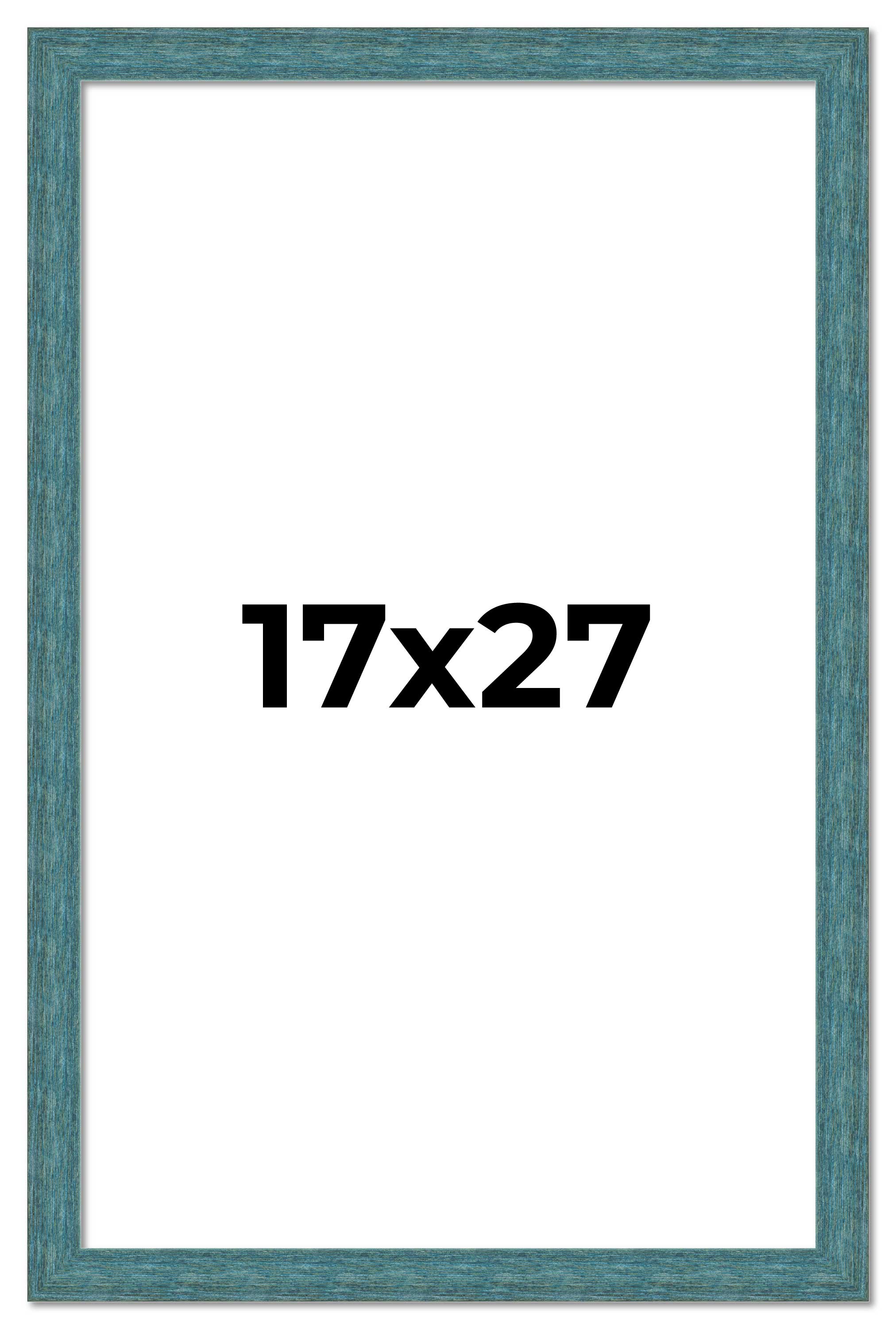 17x27 Frame Blue Rustic Barnwood Solid Wood Picture Frame Width 1.25 Inches | In main product image