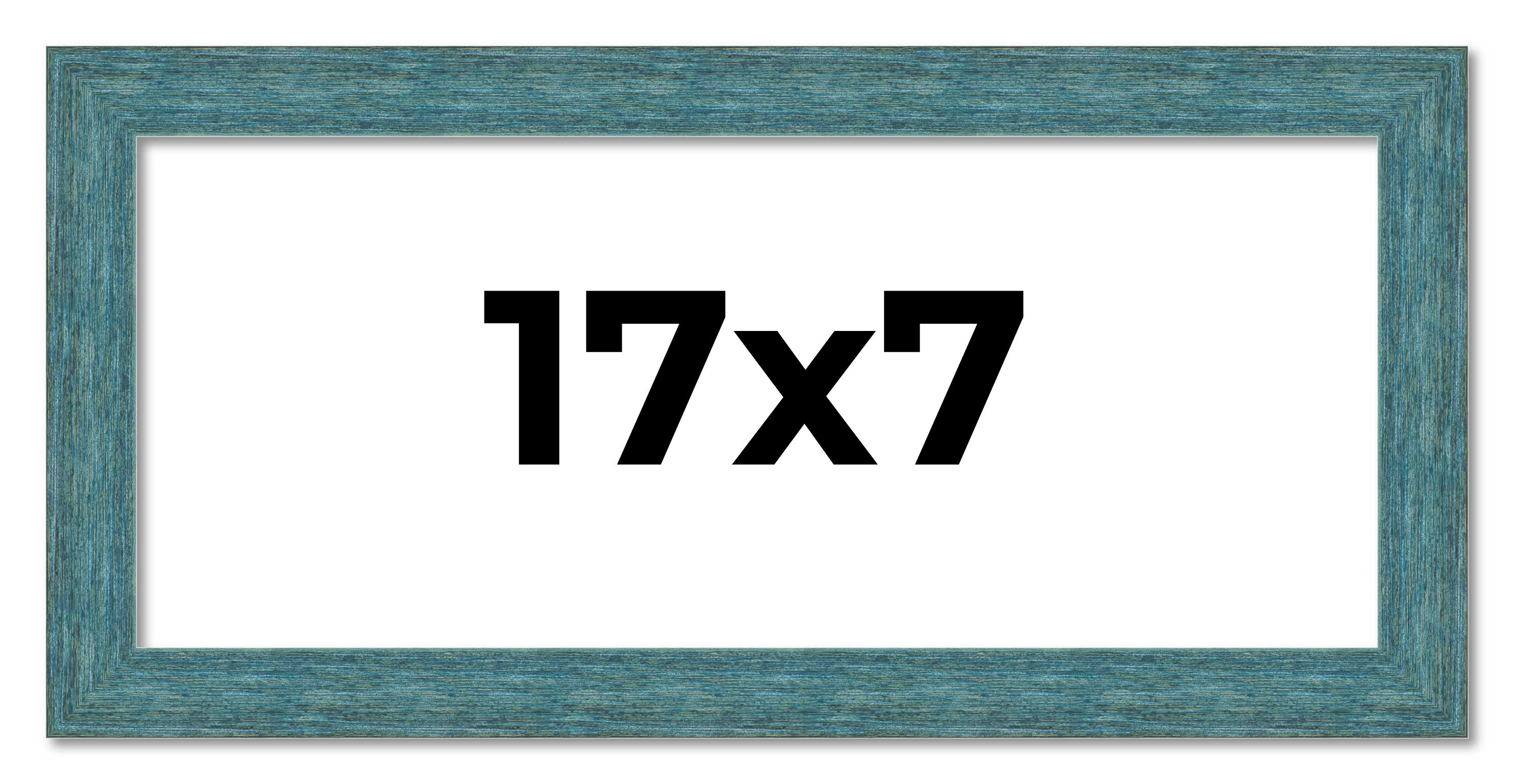 17x7 Frame Blue Rustic Barnwood Solid Wood Picture Frame Width 1.25 Inches | Int main product image