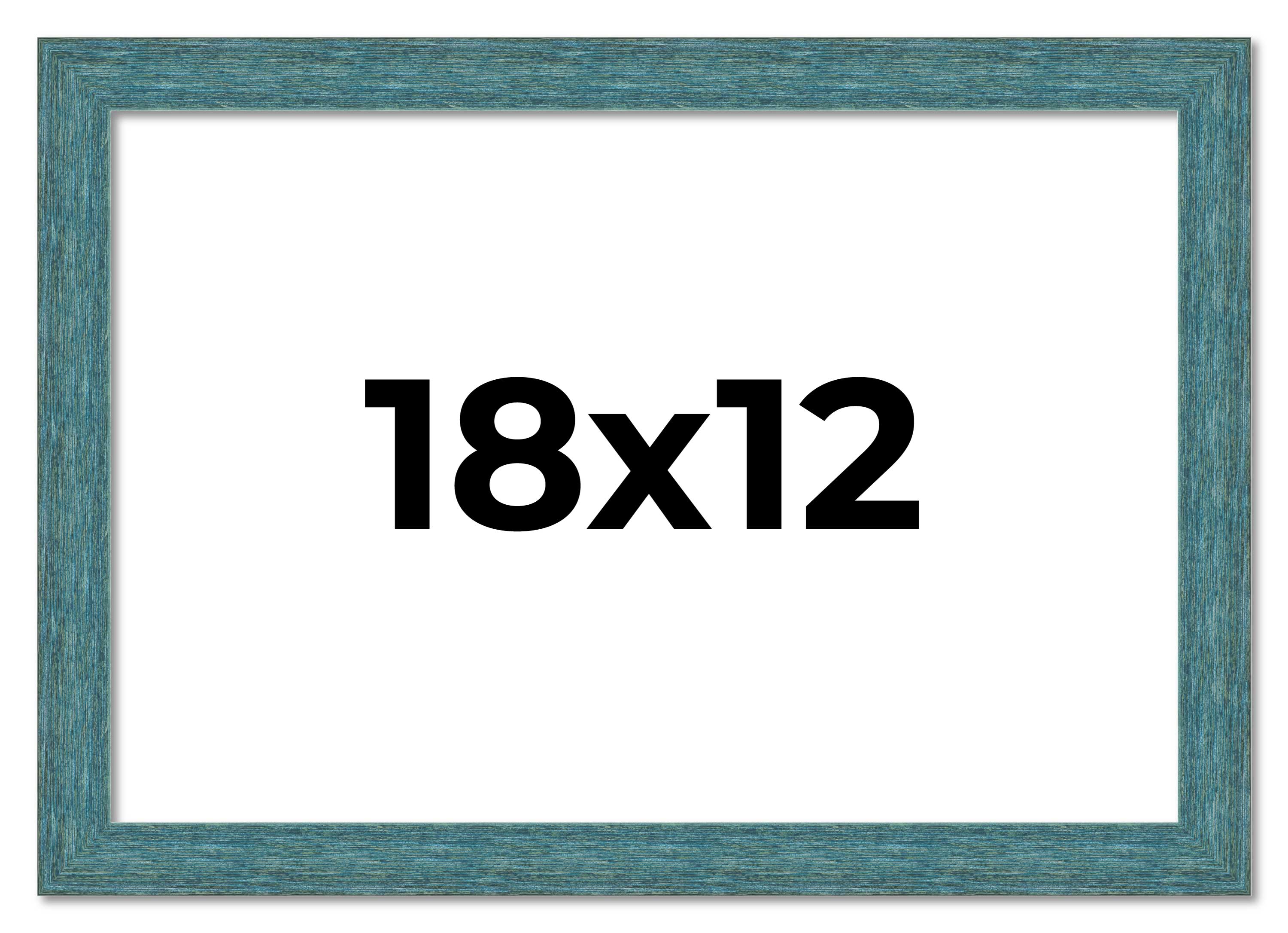 18x12 Frame Blue Rustic Barnwood Solid Wood Picture Frame Width 1.25 Inches | In main product image