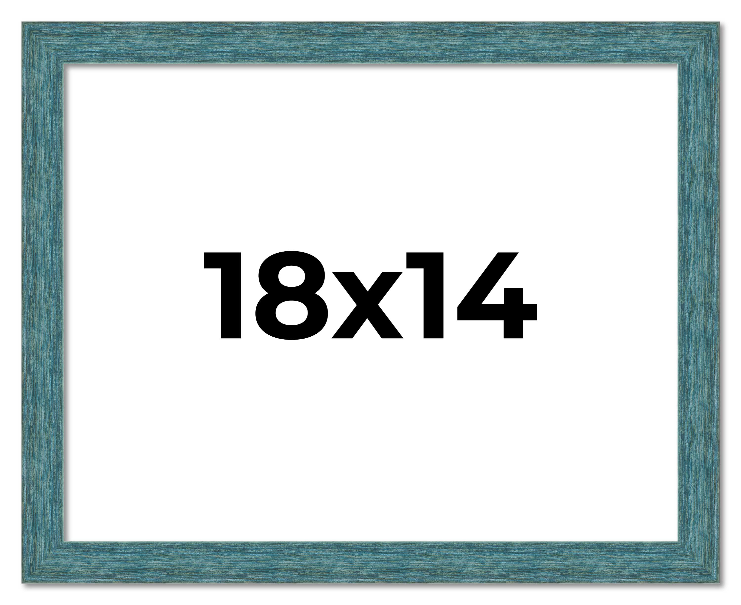 18×14 Frame Blue Rustic Barnwood Solid Wood Picture Frame Width 1.25 Inches | In