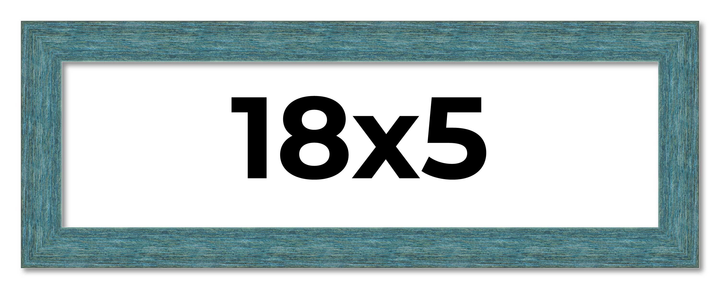 18×5 IN Frame Blue Rustic Barnwood Solid Wood Picture Frame Width 1.25 Inches |