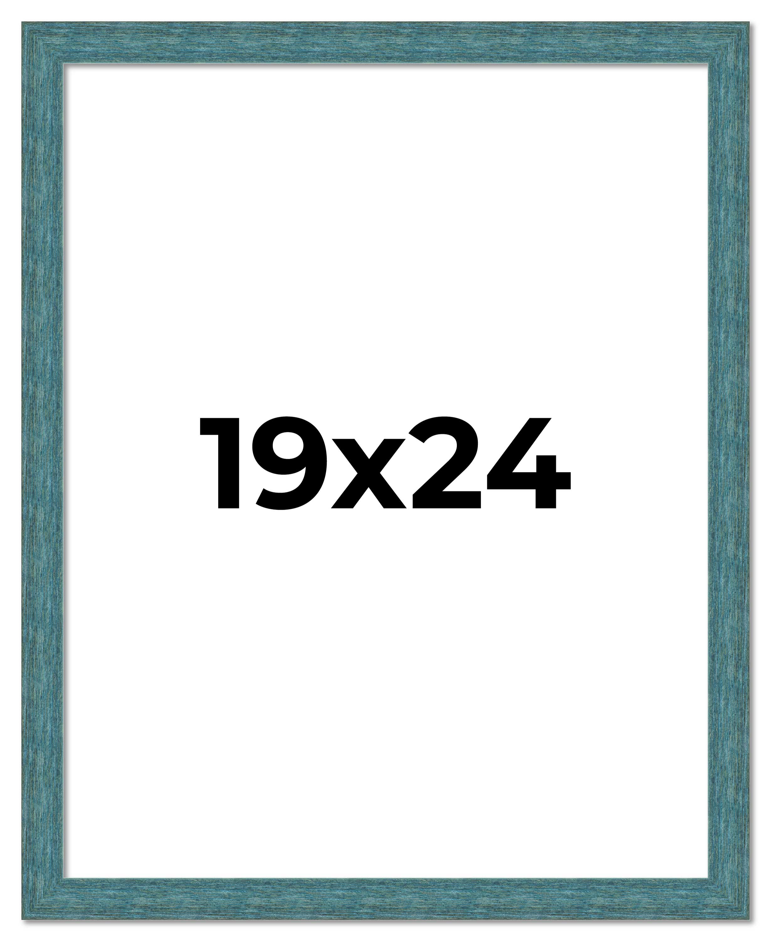 19×24 Frame Blue Rustic Barnwood Solid Wood Picture Frame Width 1.25 Inches | In