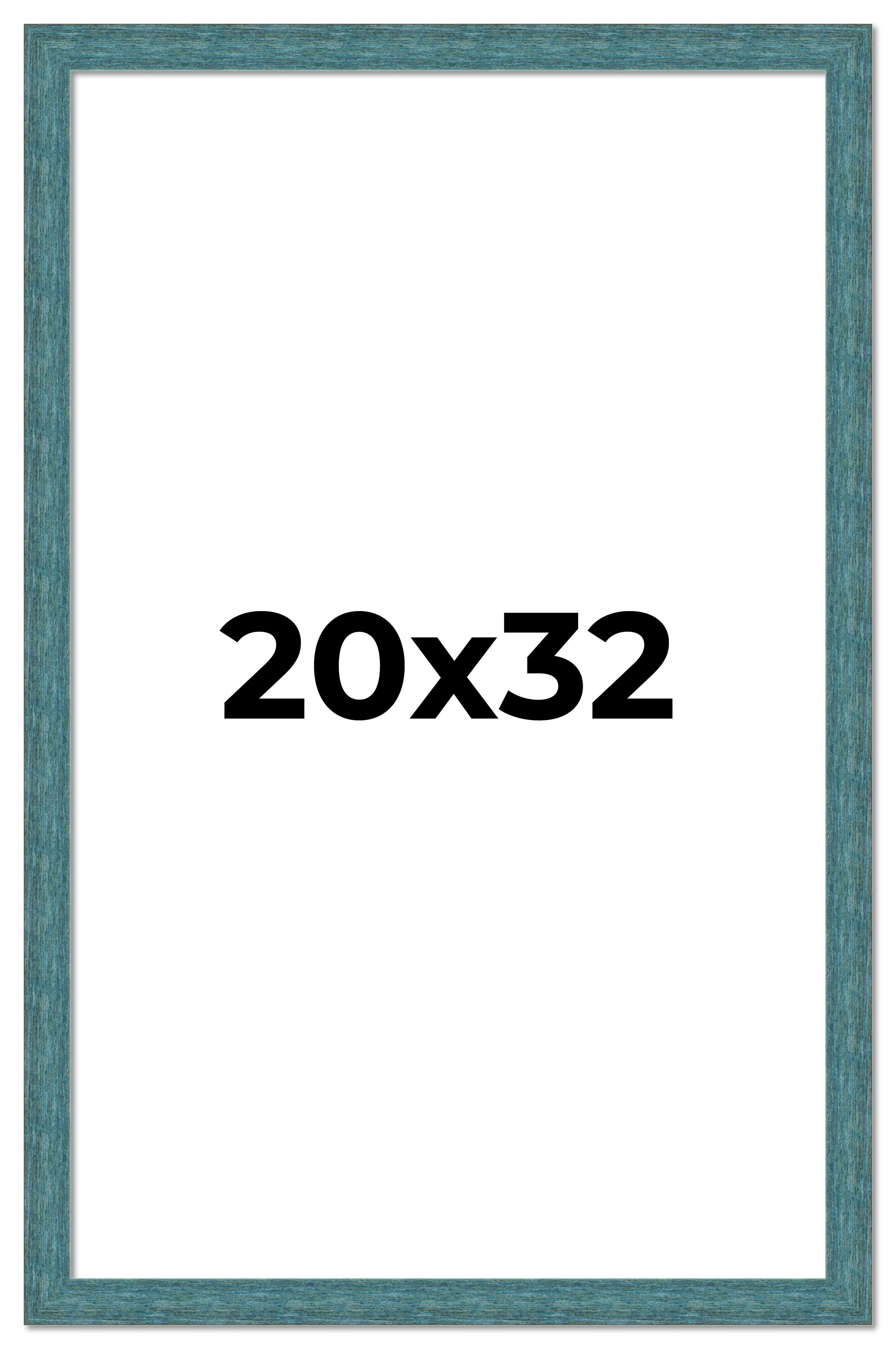 20x32 Frame Blue Rustic Barnwood Solid Wood Picture Frame Width 1.25 Inches | In main product image