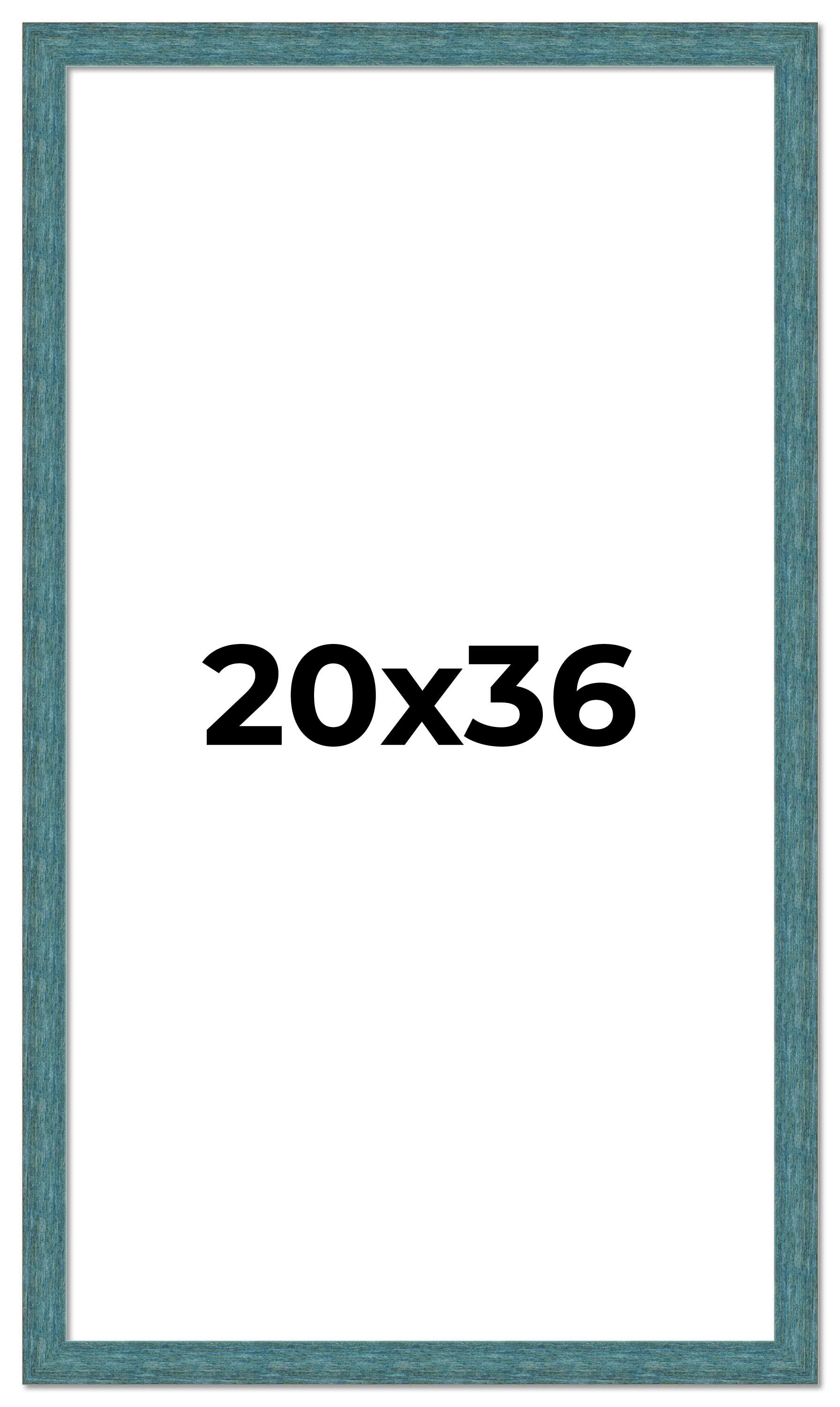 20×36 Frame Blue Rustic Barnwood Solid Wood Picture Frame Width 1.25 Inches | In