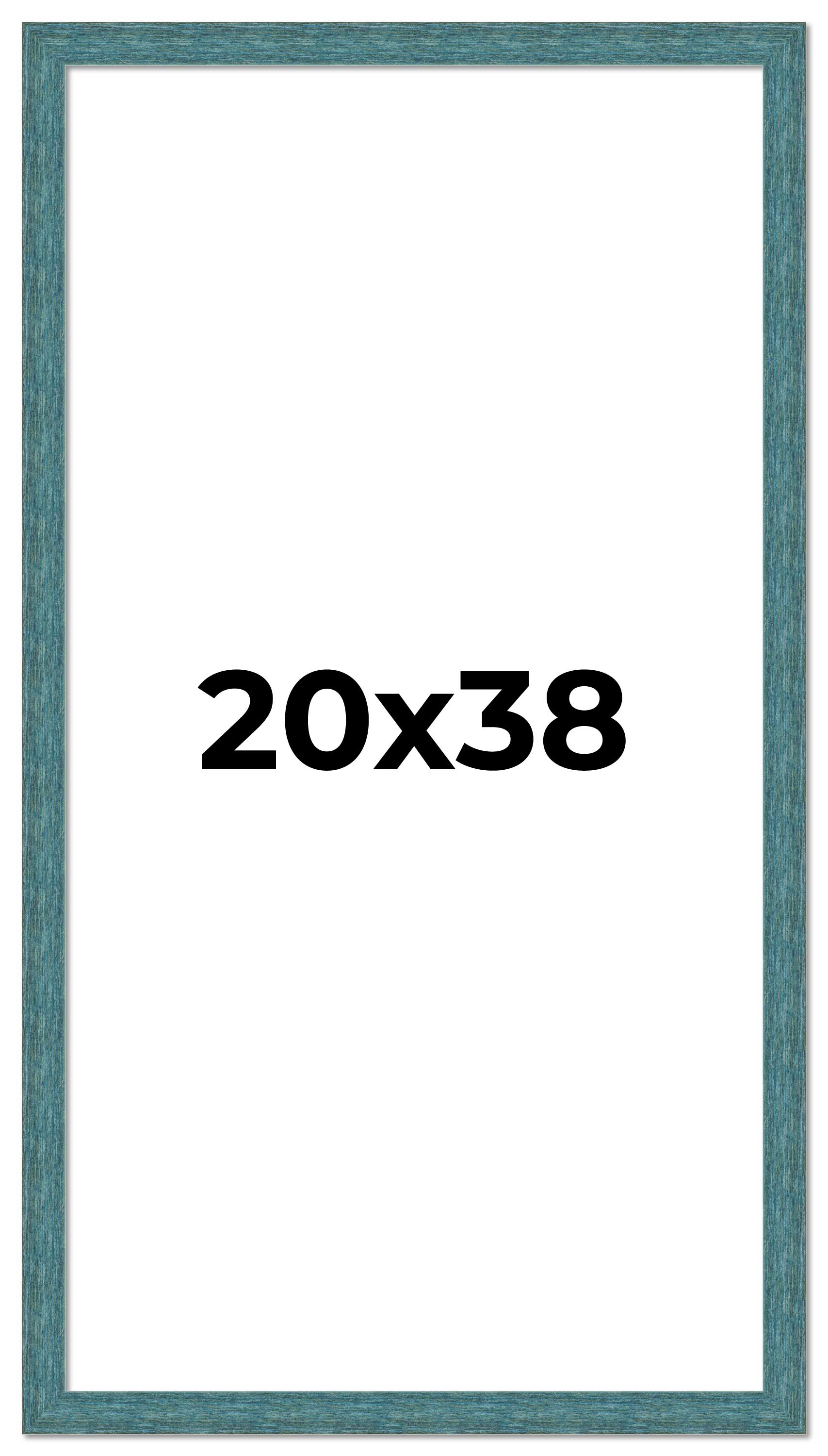 20x38 Frame Blue Rustic Barnwood Solid Wood Picture Frame Width 1.25 Inches | In main product image