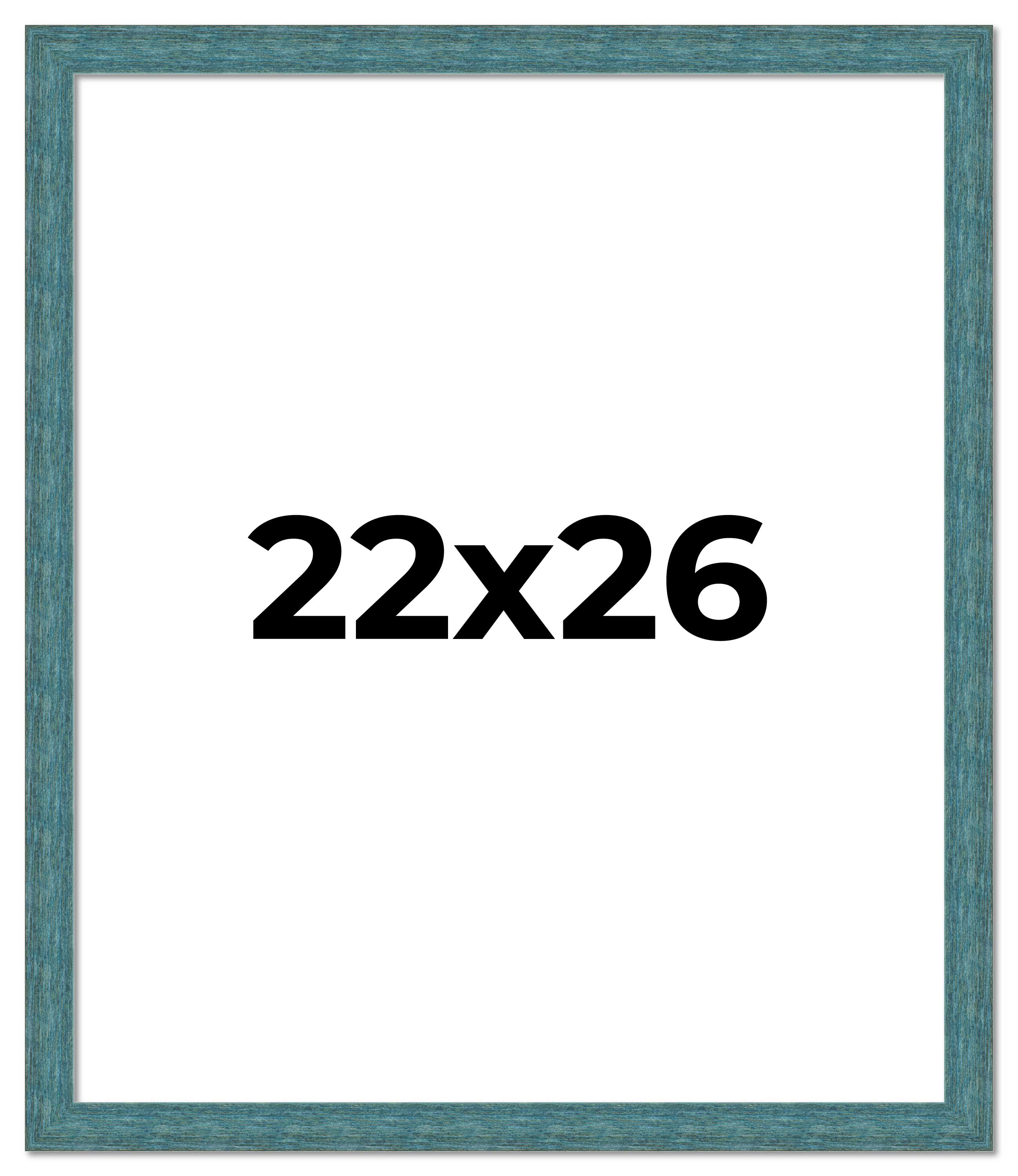 22×26 Frame Blue Rustic Barnwood Solid Wood Picture Frame Width 1.25 Inches | In