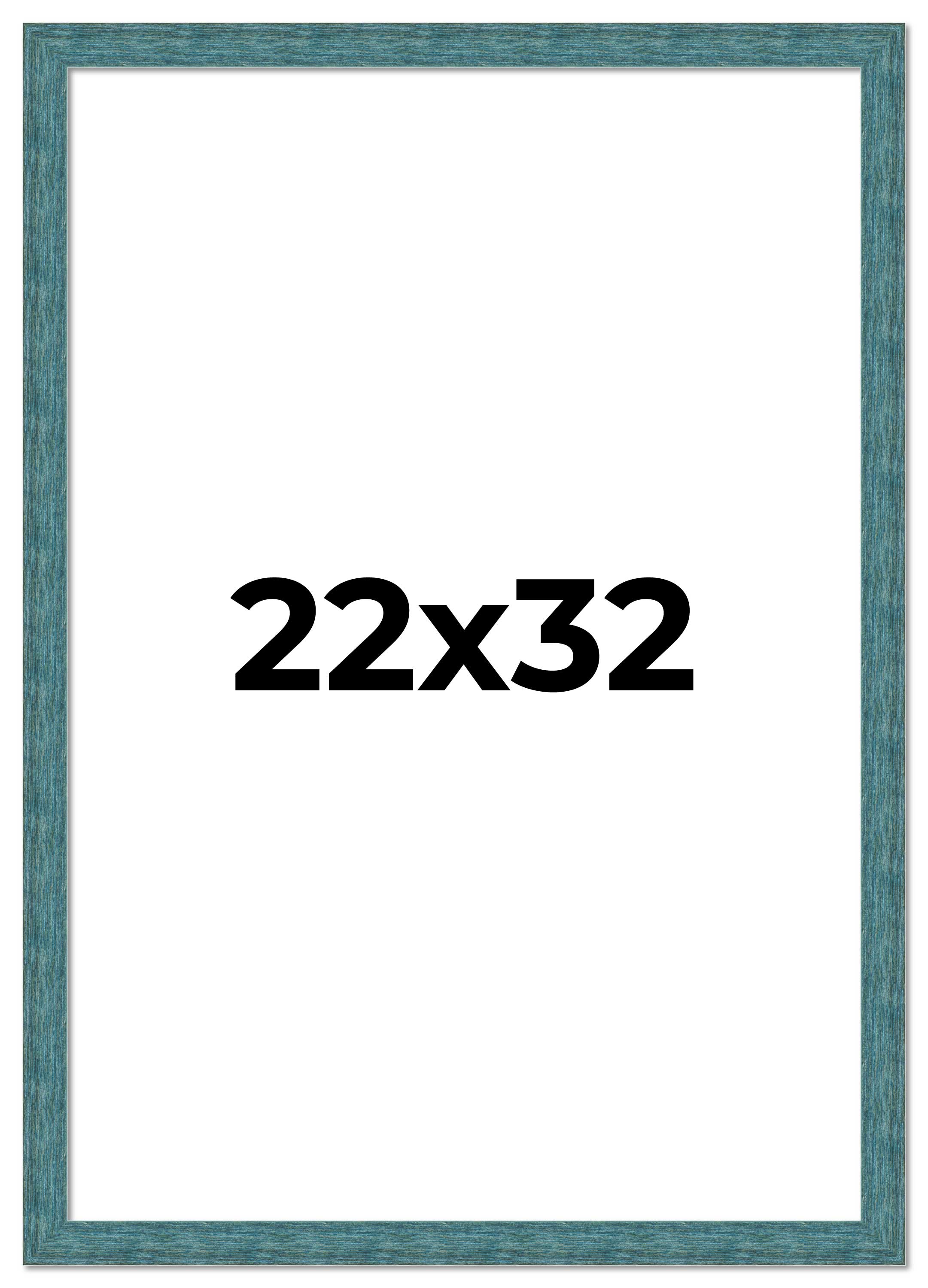 22x32 Frame Blue Rustic Barnwood Solid Wood Picture Frame Width 1.25 Inches | In main product image