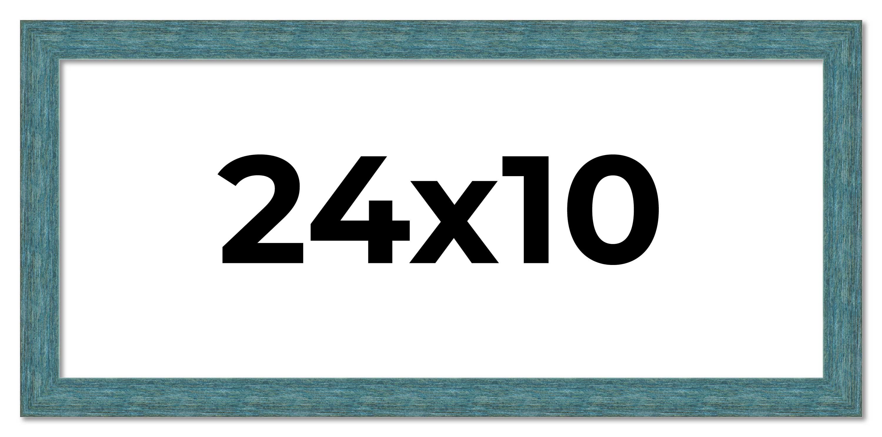 24x10 Frame Blue Rustic Barnwood Solid Wood Picture Frame Width 1.25 Inches | In main product image