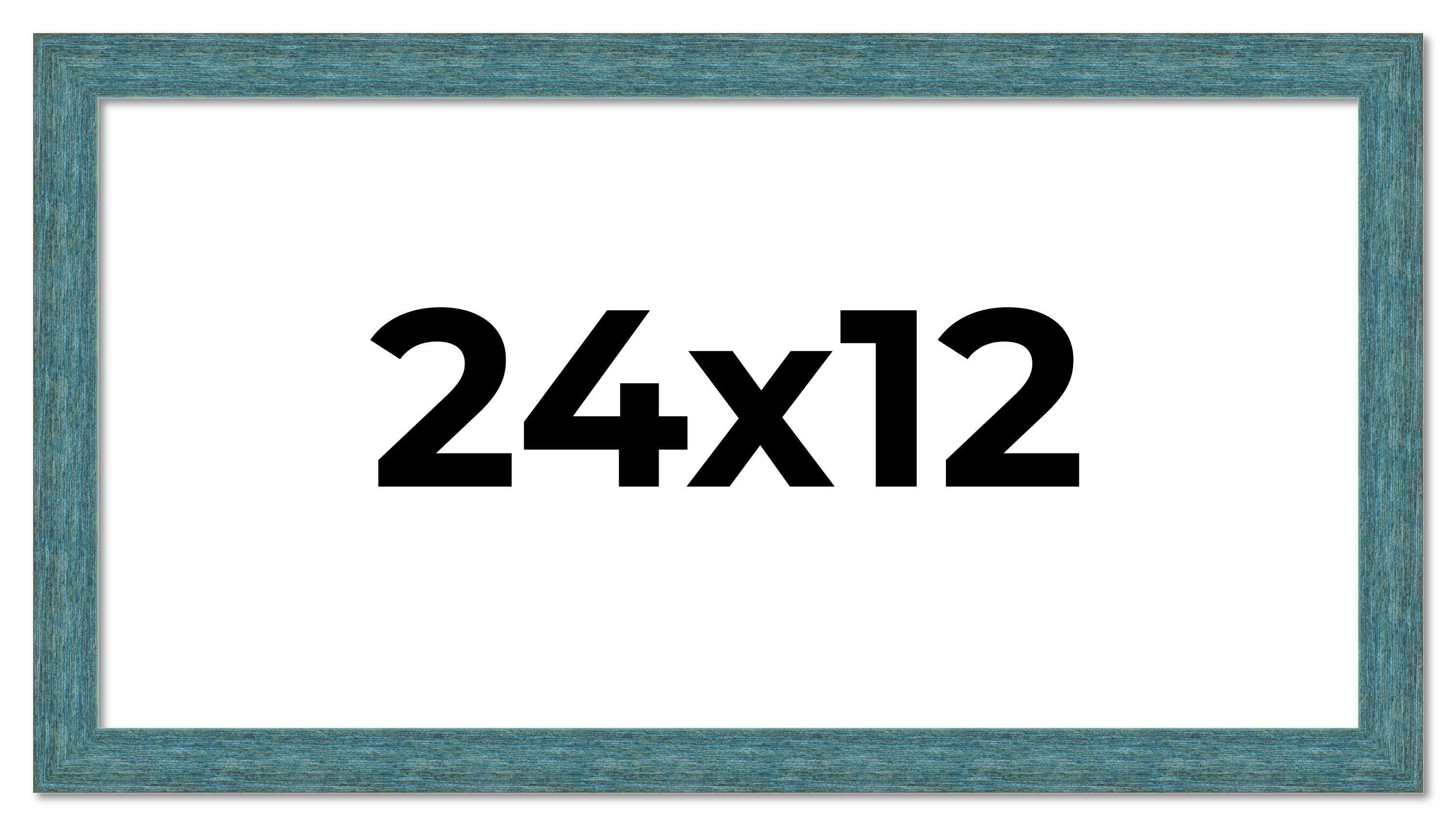 24x12 Frame Blue Rustic Barnwood Solid Wood Picture Frame Width 1.25 Inches | In main product image