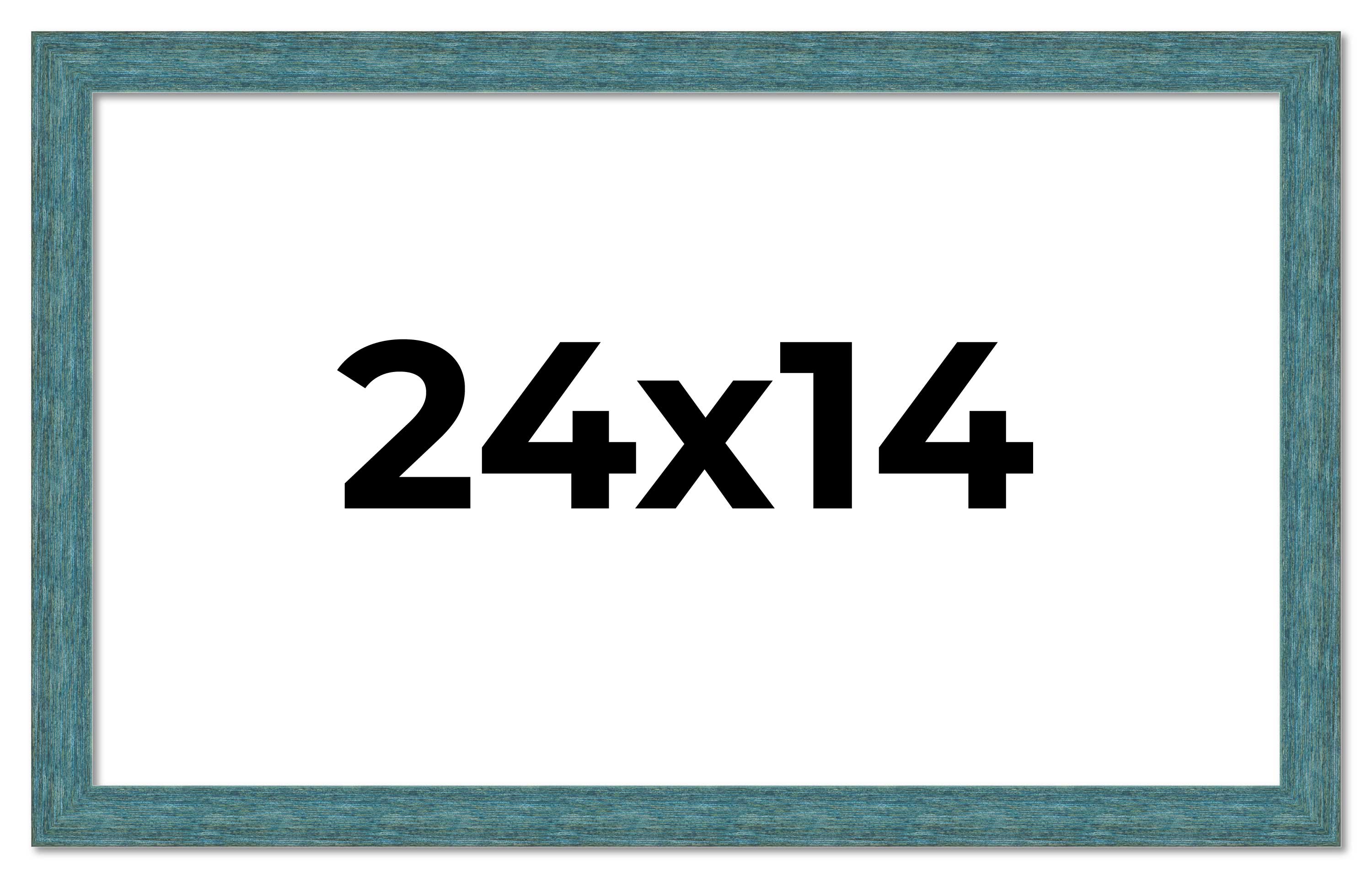 24x14 Frame Blue Rustic Barnwood Solid Wood Picture Frame Width 1.25 Inches | In main product image