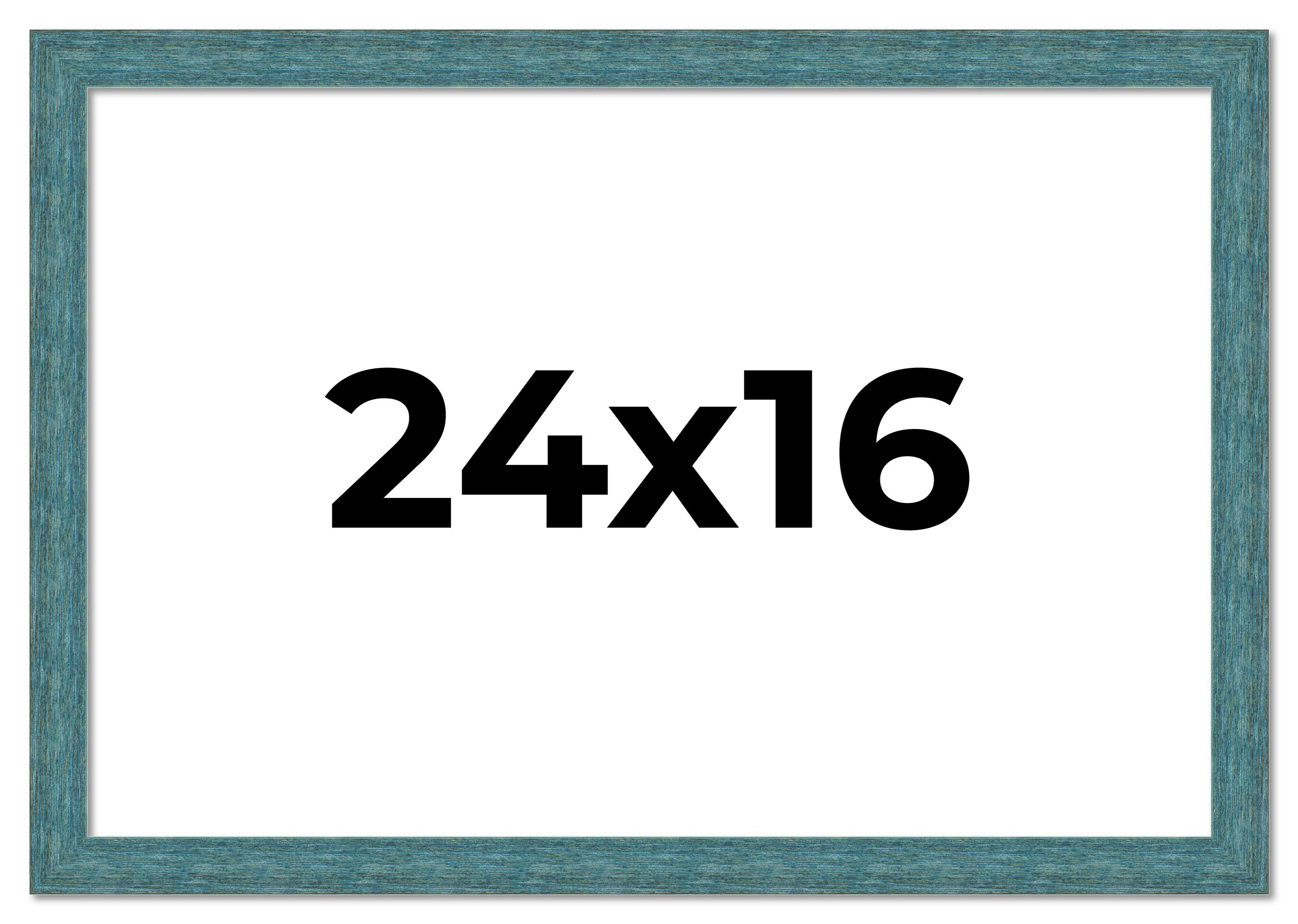 24×16 Frame Blue Rustic Barnwood Solid Wood Picture Frame Width 1.25 Inches | In