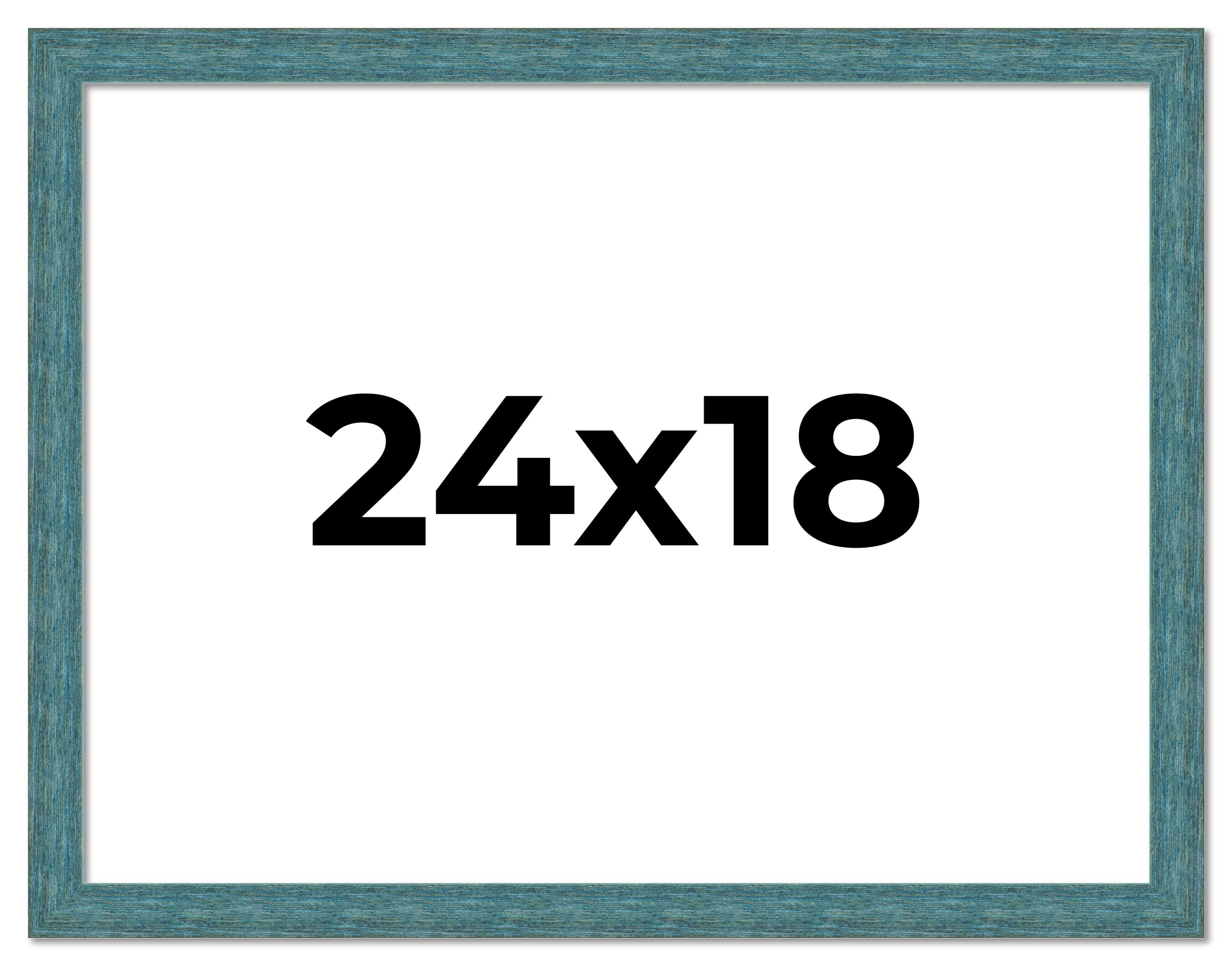 24×18 Frame Blue Rustic Barnwood Solid Wood Picture Frame Width 1.25 Inches | In