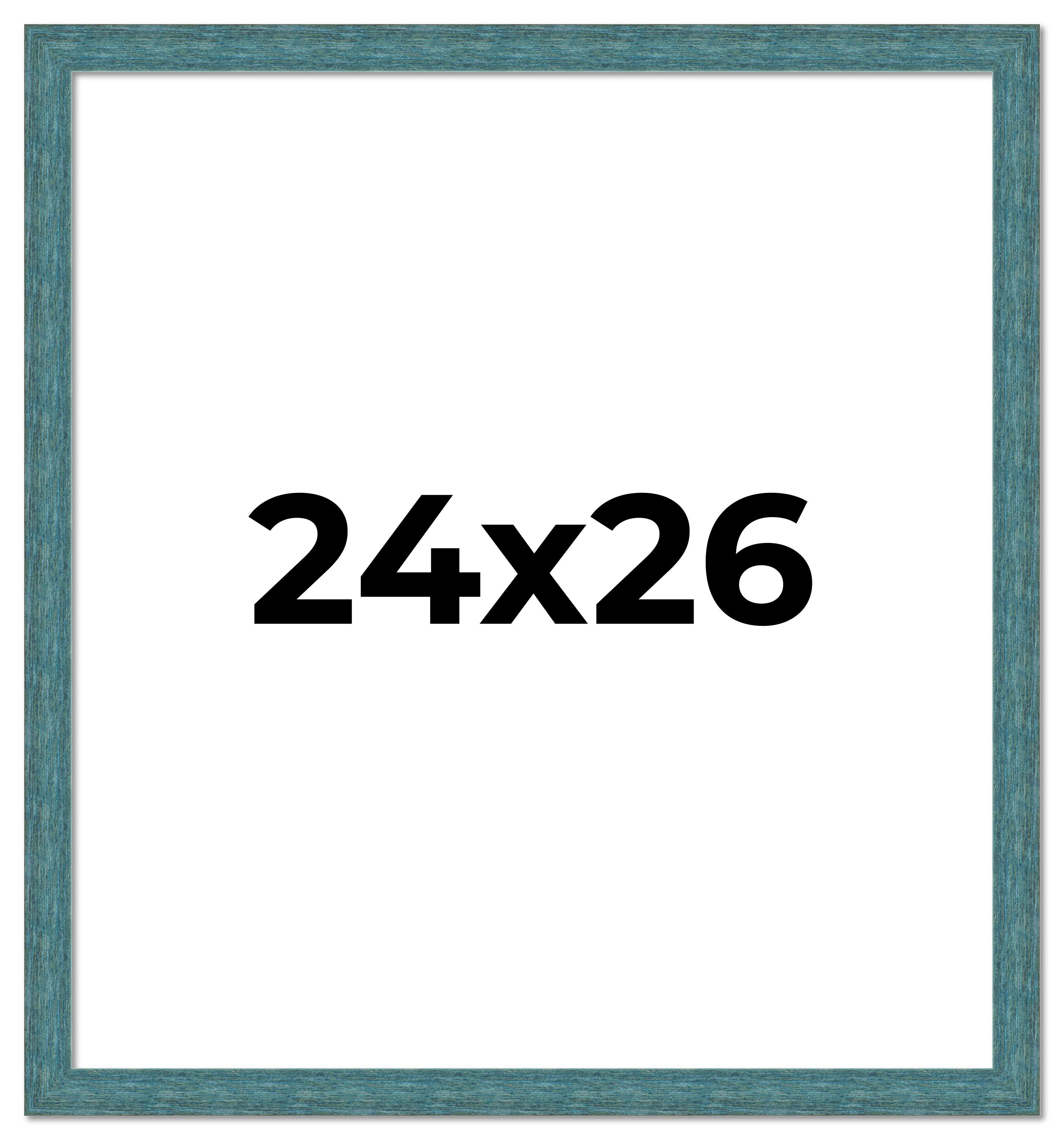 24x26 Frame Blue Rustic Barnwood Solid Wood Picture Frame Width 1.25 Inches | In main product image