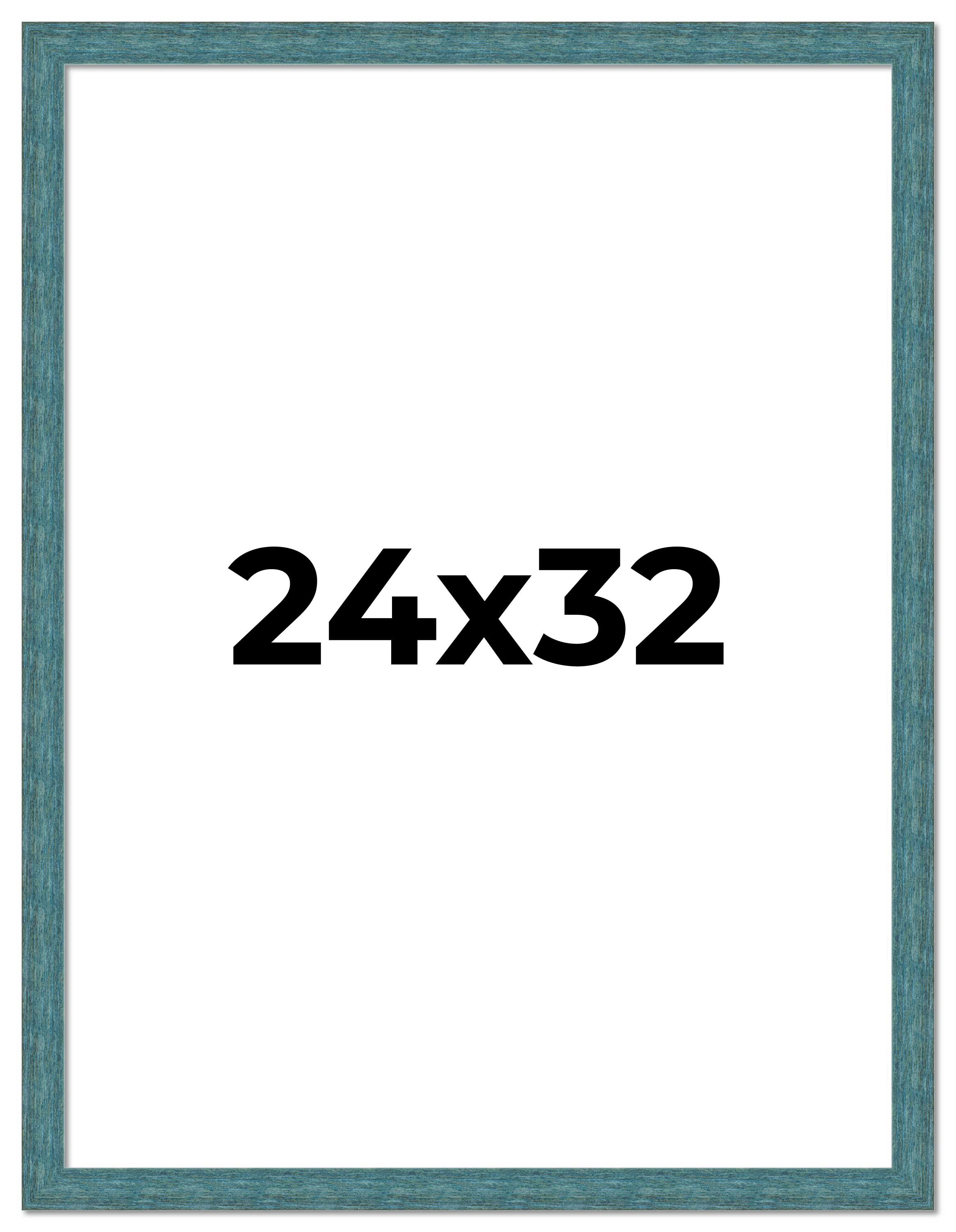 24x32 Frame Blue Rustic Barnwood Solid Wood Picture Frame Width 1.25 Inches | In main product image