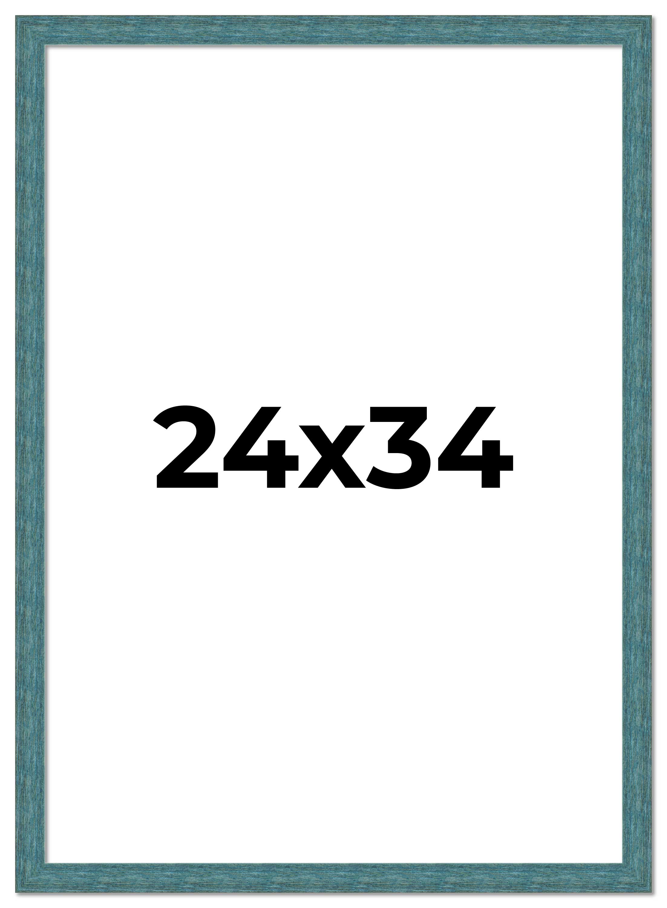 24x34 Frame Blue Rustic Barnwood Solid Wood Picture Frame Width 1.25 Inches | In main product image
