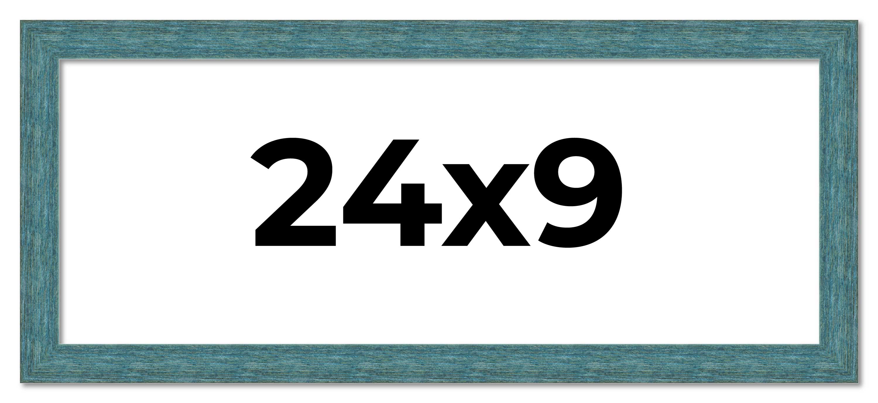 24x9 Frame Blue Rustic Barnwood Solid Wood Picture Frame Width 1.25 Inches | Int main product image