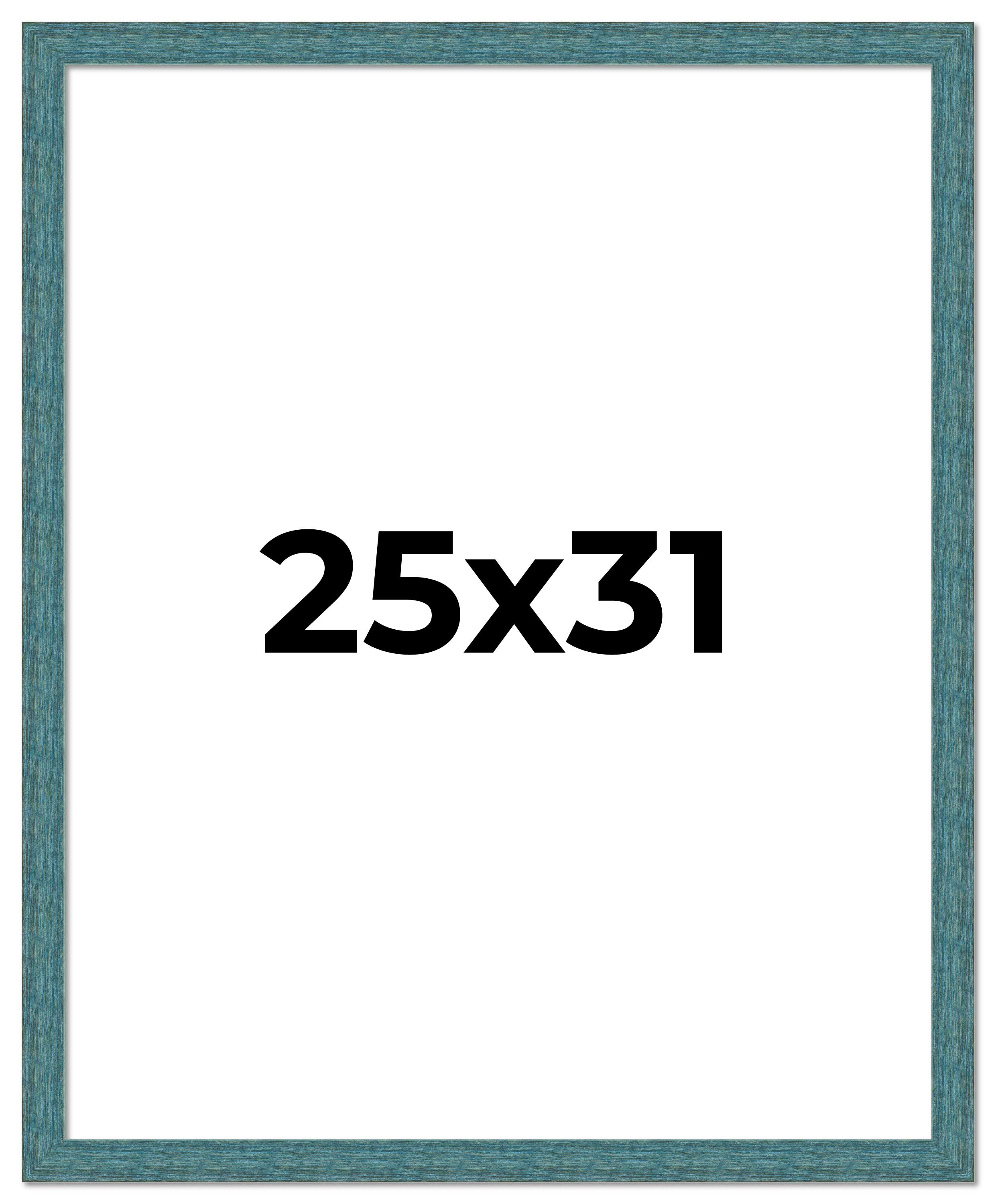 25×31 Frame Blue Rustic Barnwood Solid Wood Picture Frame Width 1.25 Inches | In