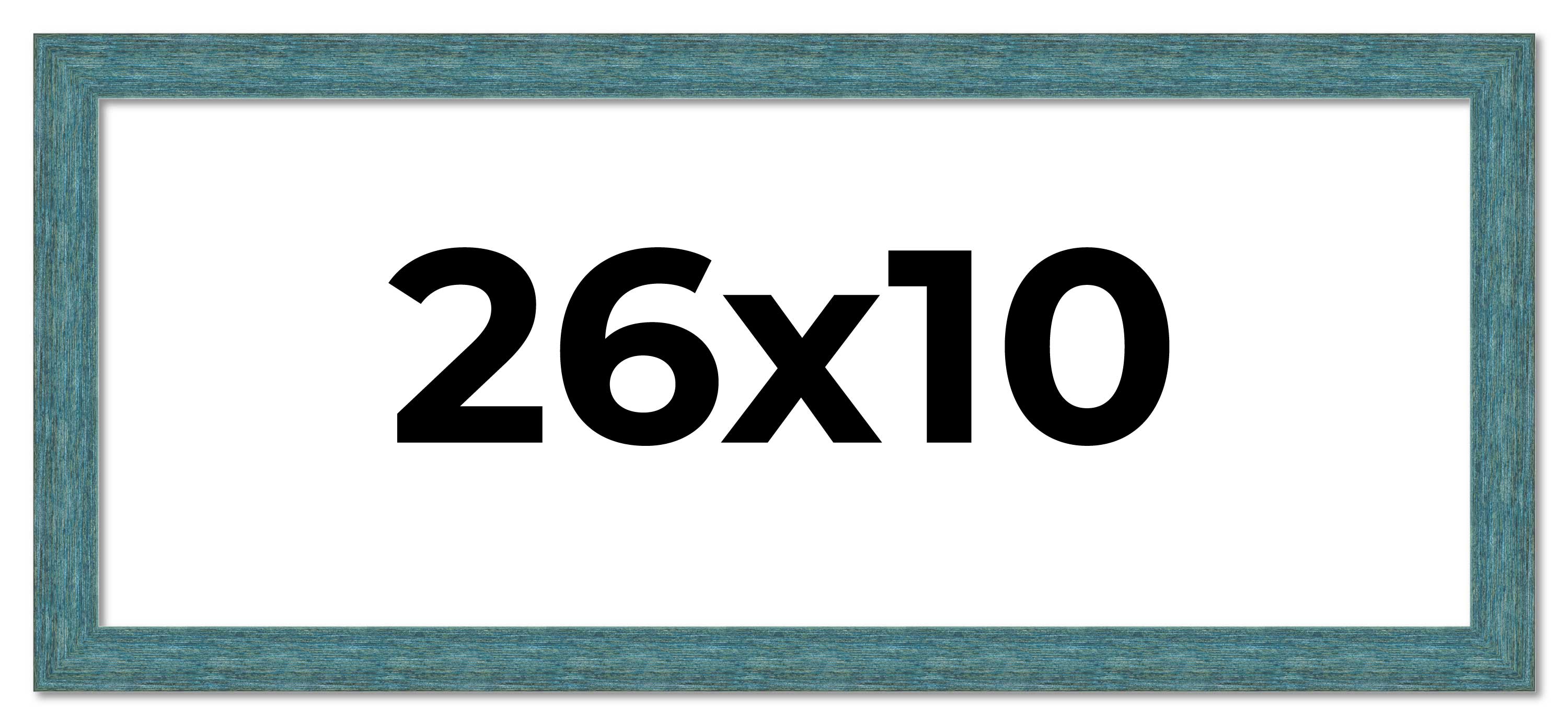 26x10 Frame Blue Rustic Barnwood Solid Wood Picture Frame Width 1.25 Inches | In main product image