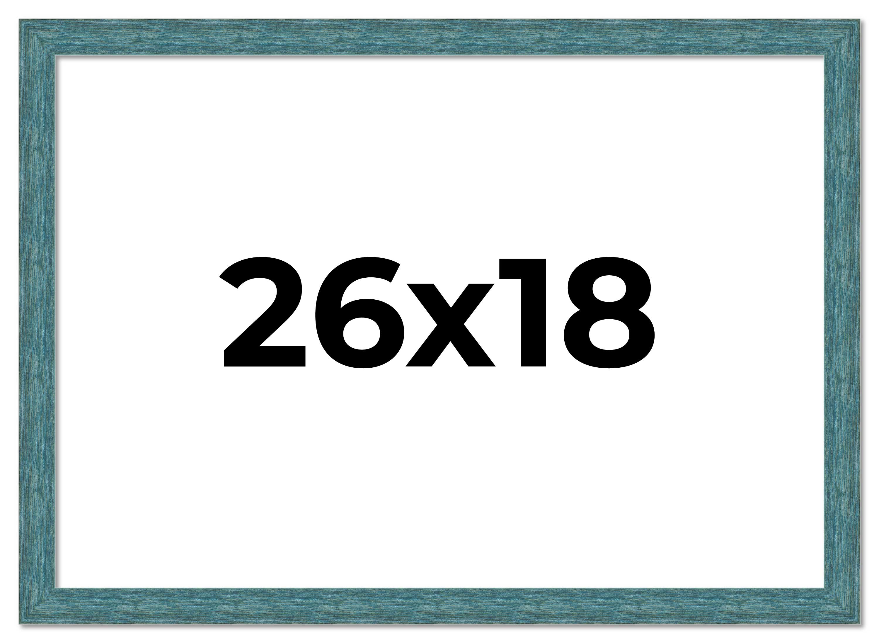 26x18 Frame Blue Rustic Barnwood Solid Wood Picture Frame Width 1.25 Inches | In main product image