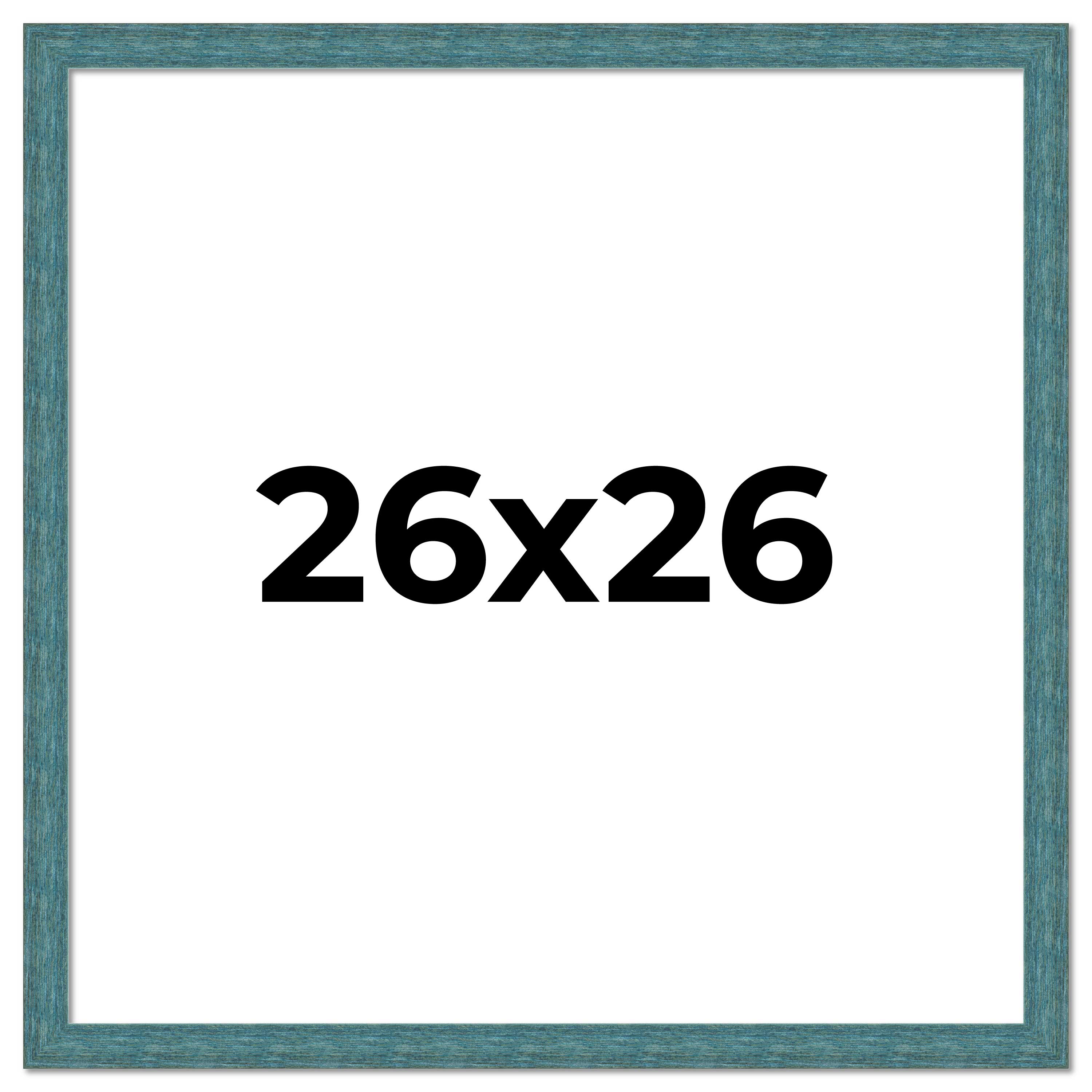 26x26 Frame Blue Rustic Barnwood Solid Wood Picture Frame Width 1.25 Inches | In main product image