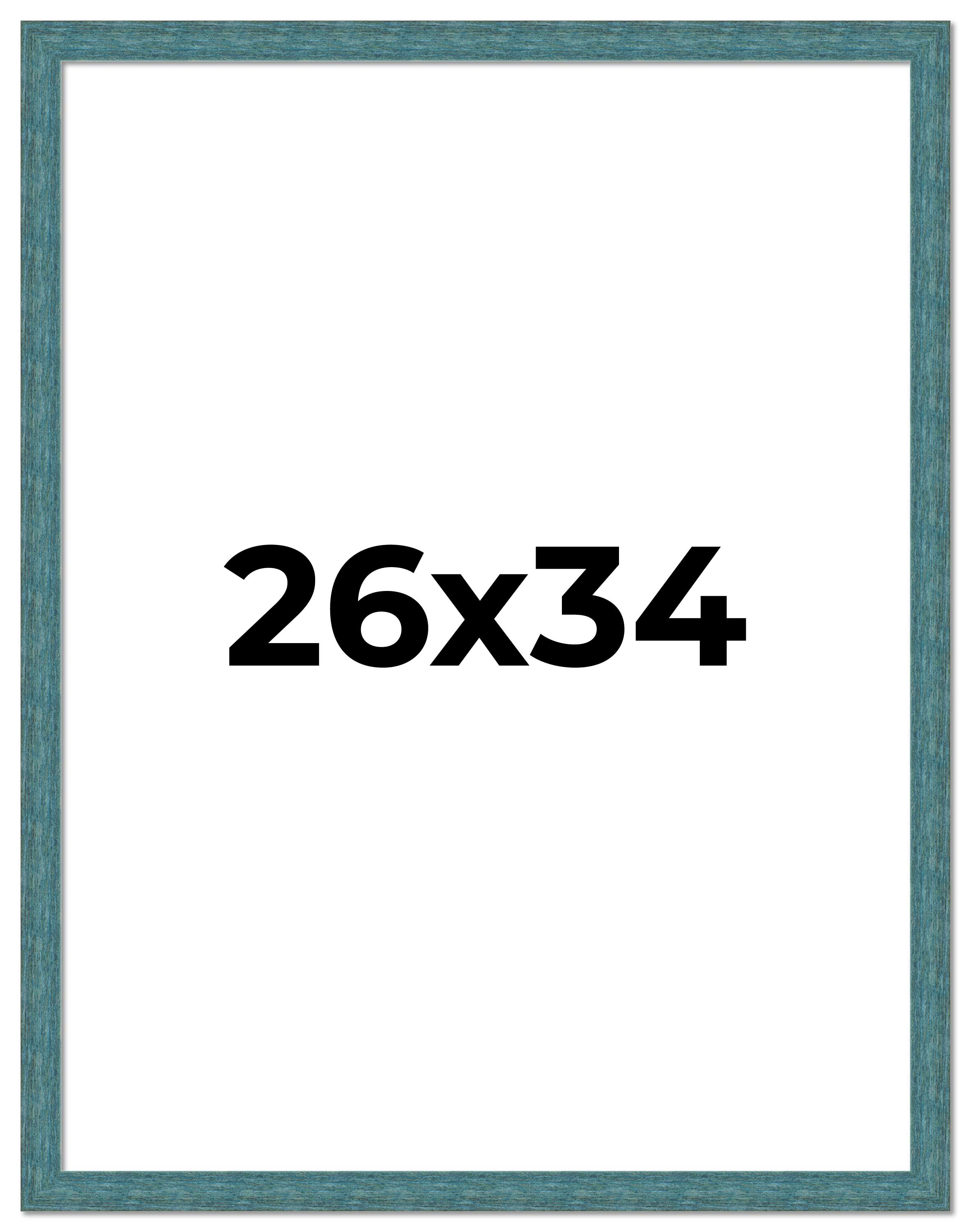 26x34 Frame Blue Rustic Barnwood Solid Wood Picture Frame Width 1.25 Inches | In main product image
