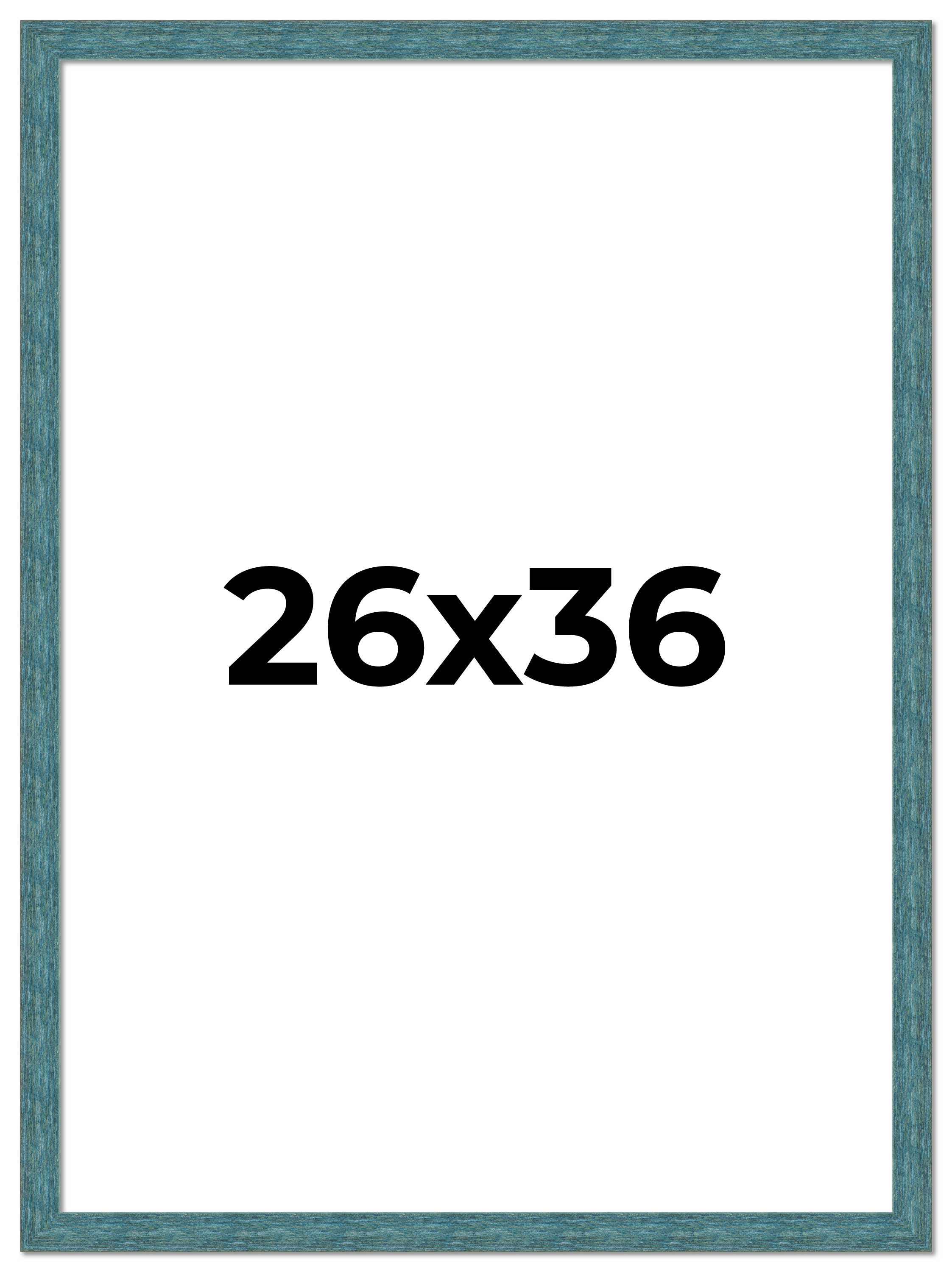 26x36 Frame Blue Rustic Barnwood Solid Wood Picture Frame Width 1.25 Inches | In main product image