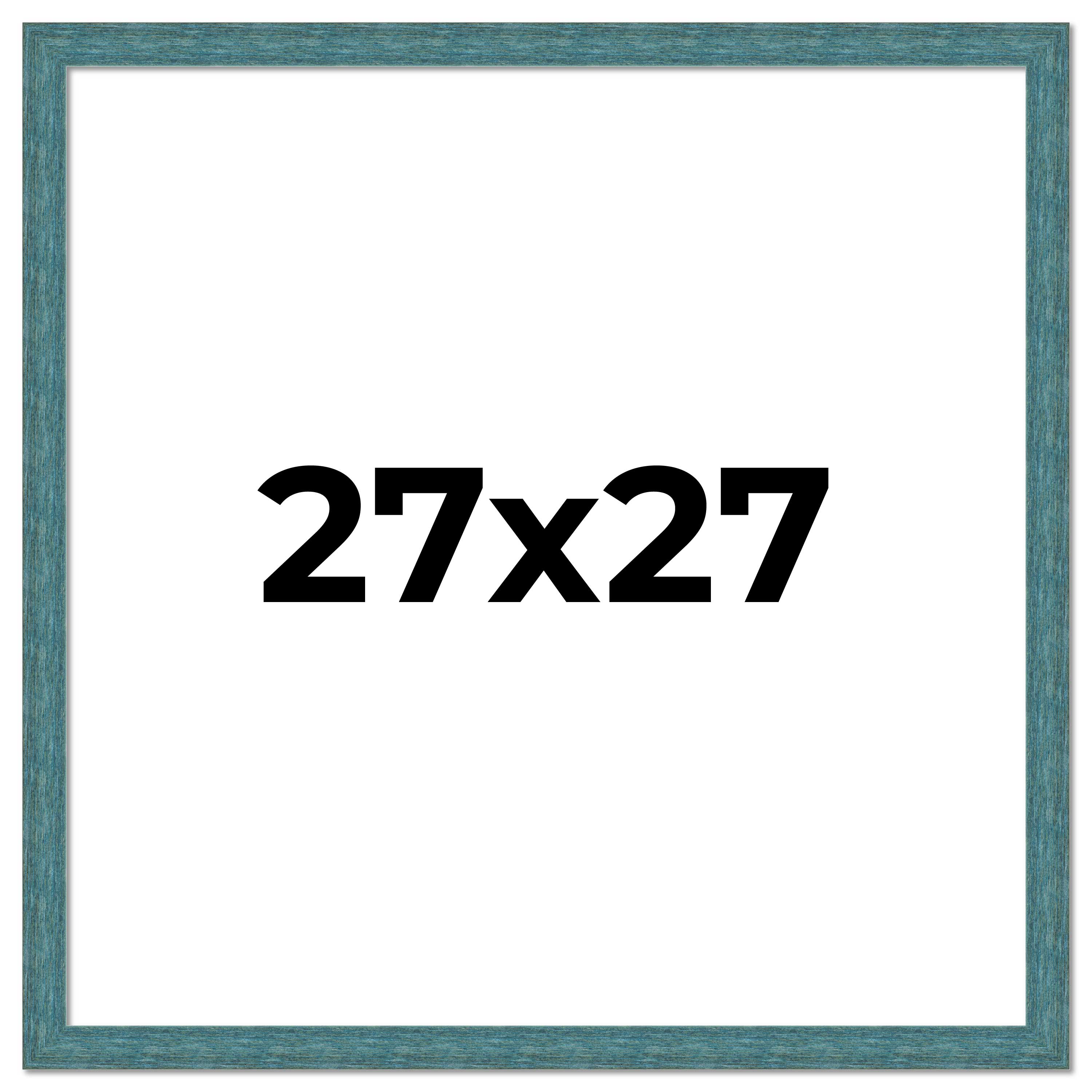 27×27 Frame Blue Rustic Barnwood Solid Wood Picture Frame Width 1.25 Inches | In