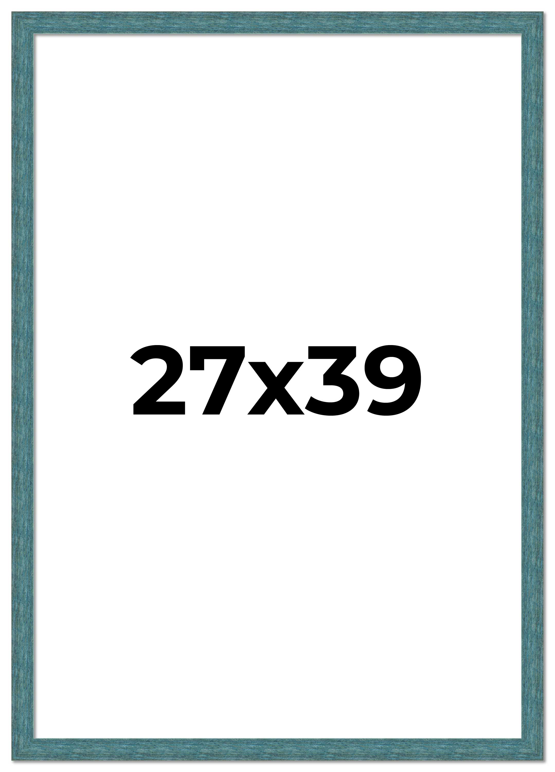 27x39 Frame Blue Rustic Barnwood Solid Wood Picture Frame Width 1.25 Inches | In main product image
